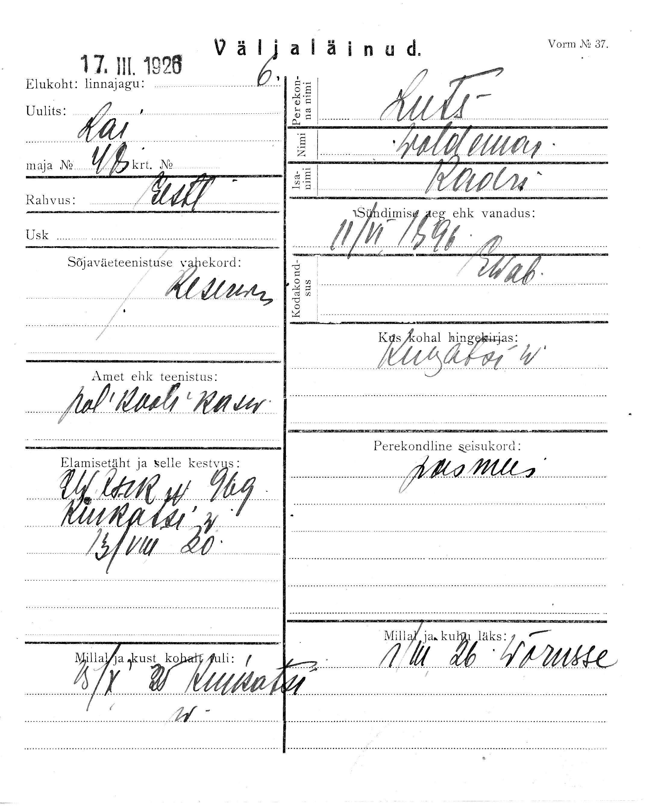 Luts, Woldemar, Kadri