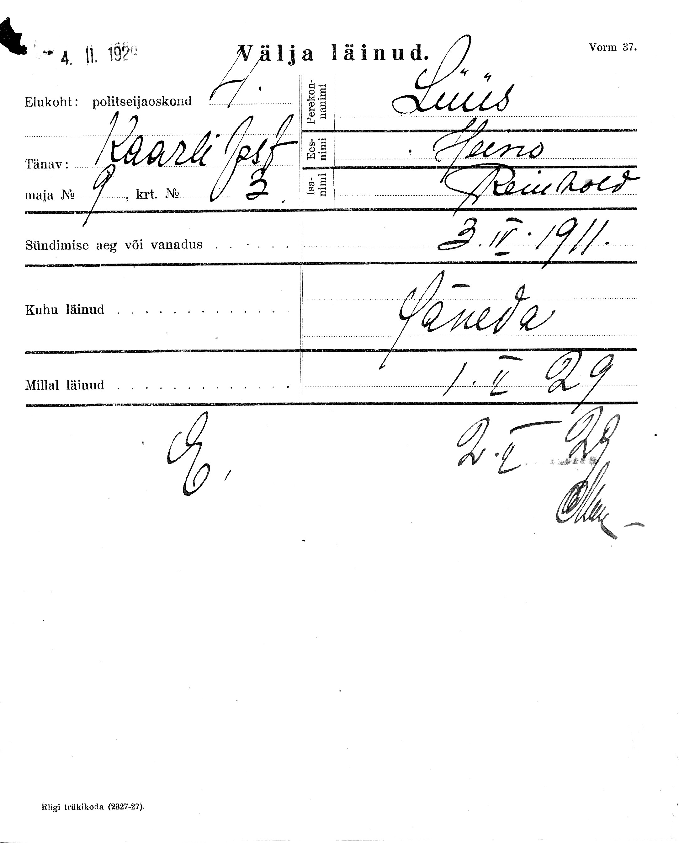 Lüüs, Heino, Reinhold