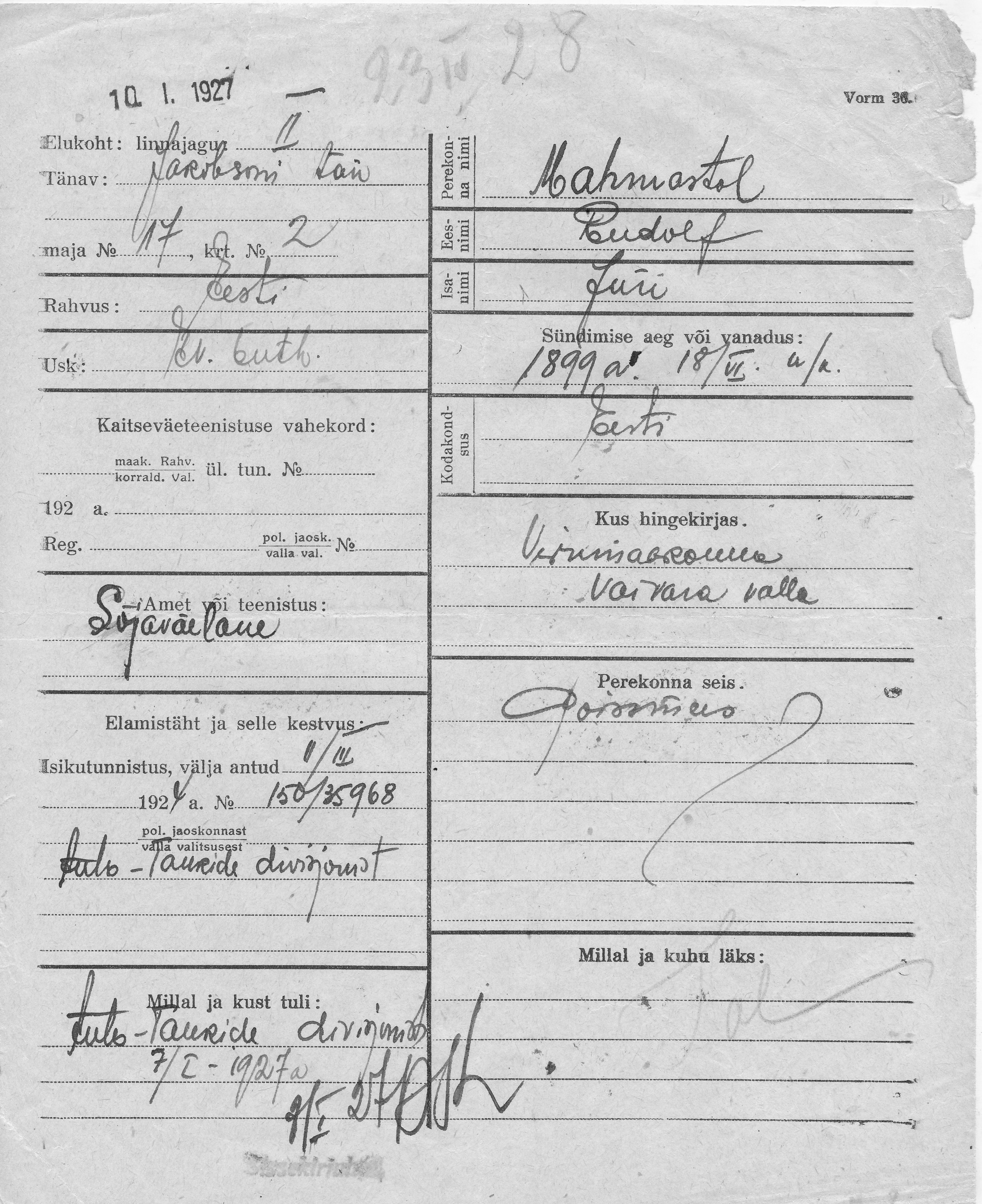 Mahmastol, Rudolf, Jüri