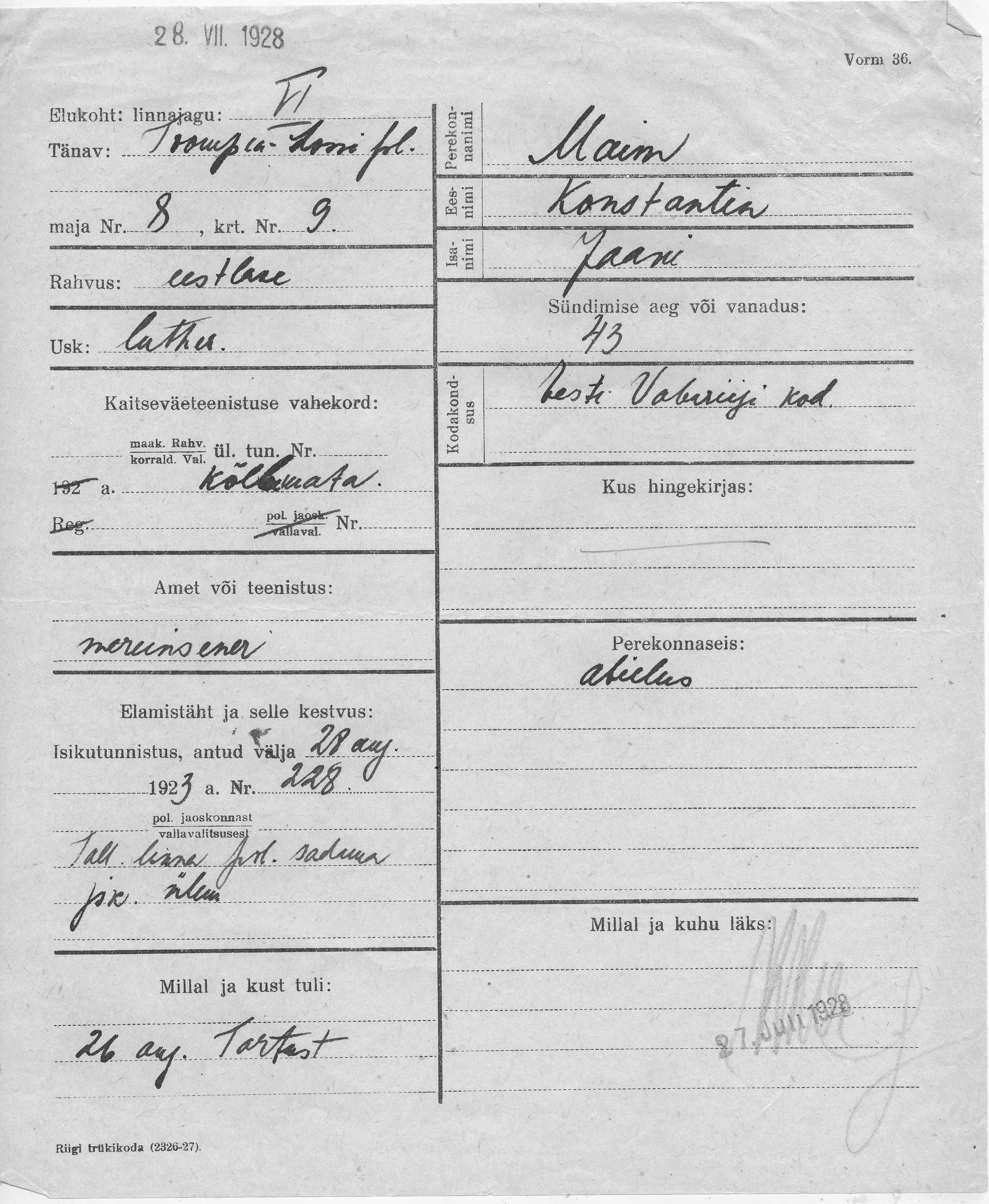 Maim, Konstantin, Jaan