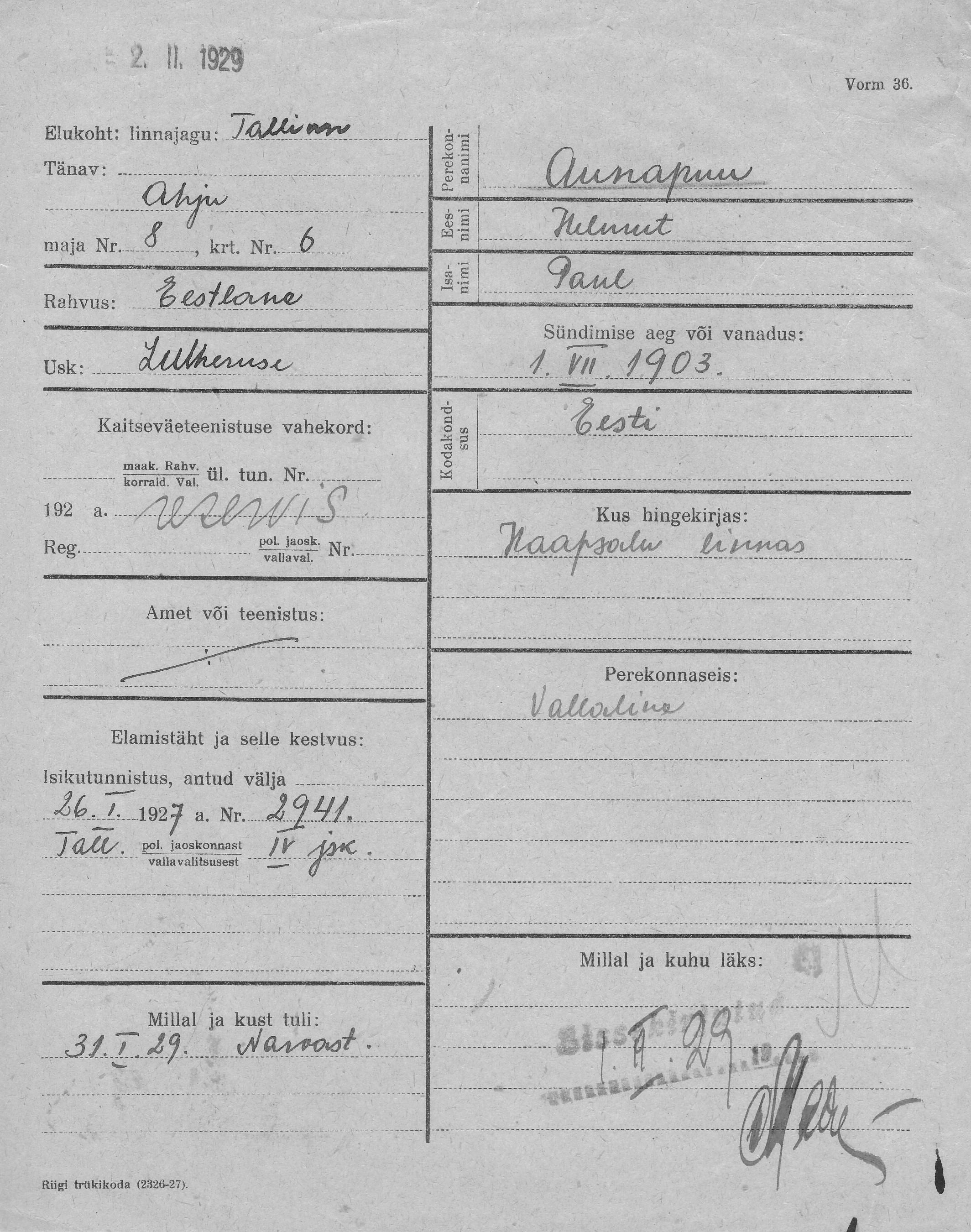 Aunapuu, Helmut, Paul