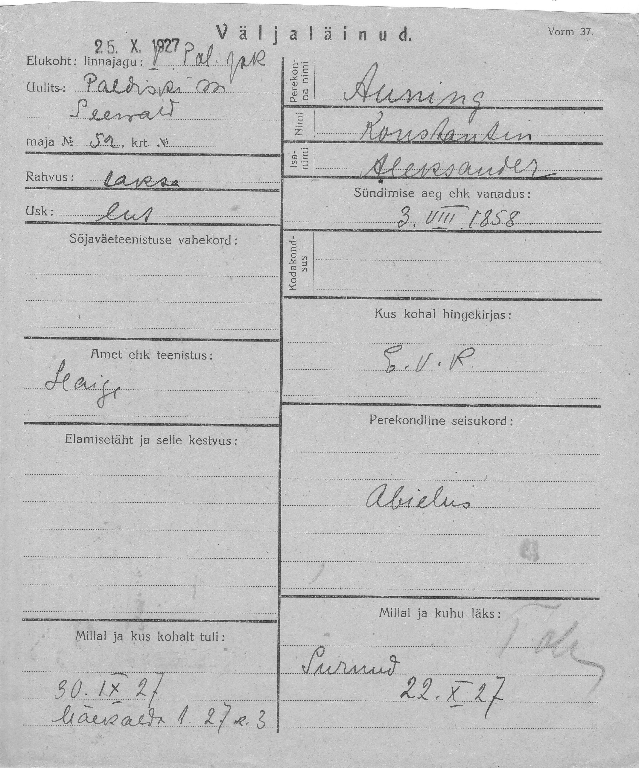 Auning, Konstantin, Aleksander