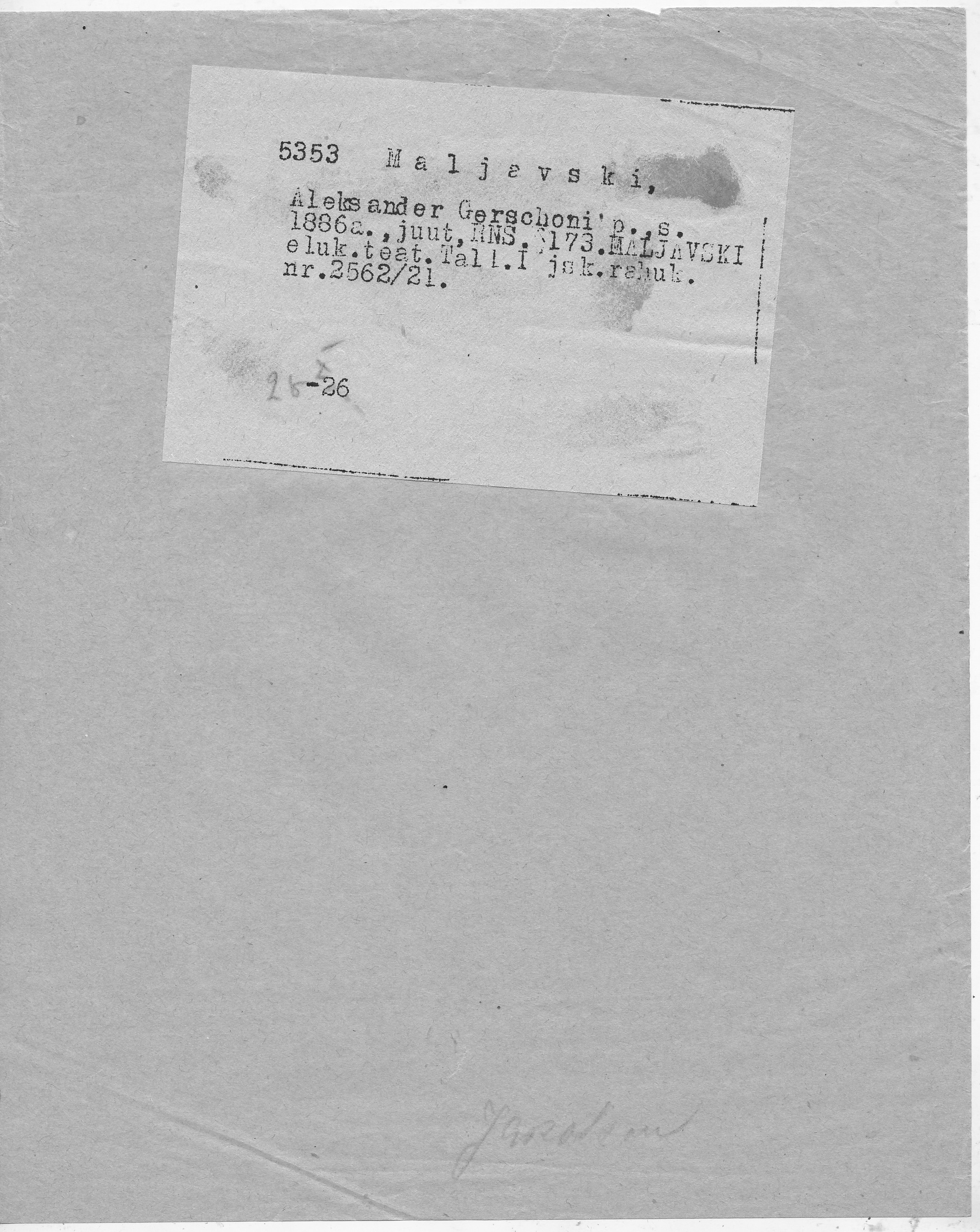 Maljavski, Aleksander, Gerschon