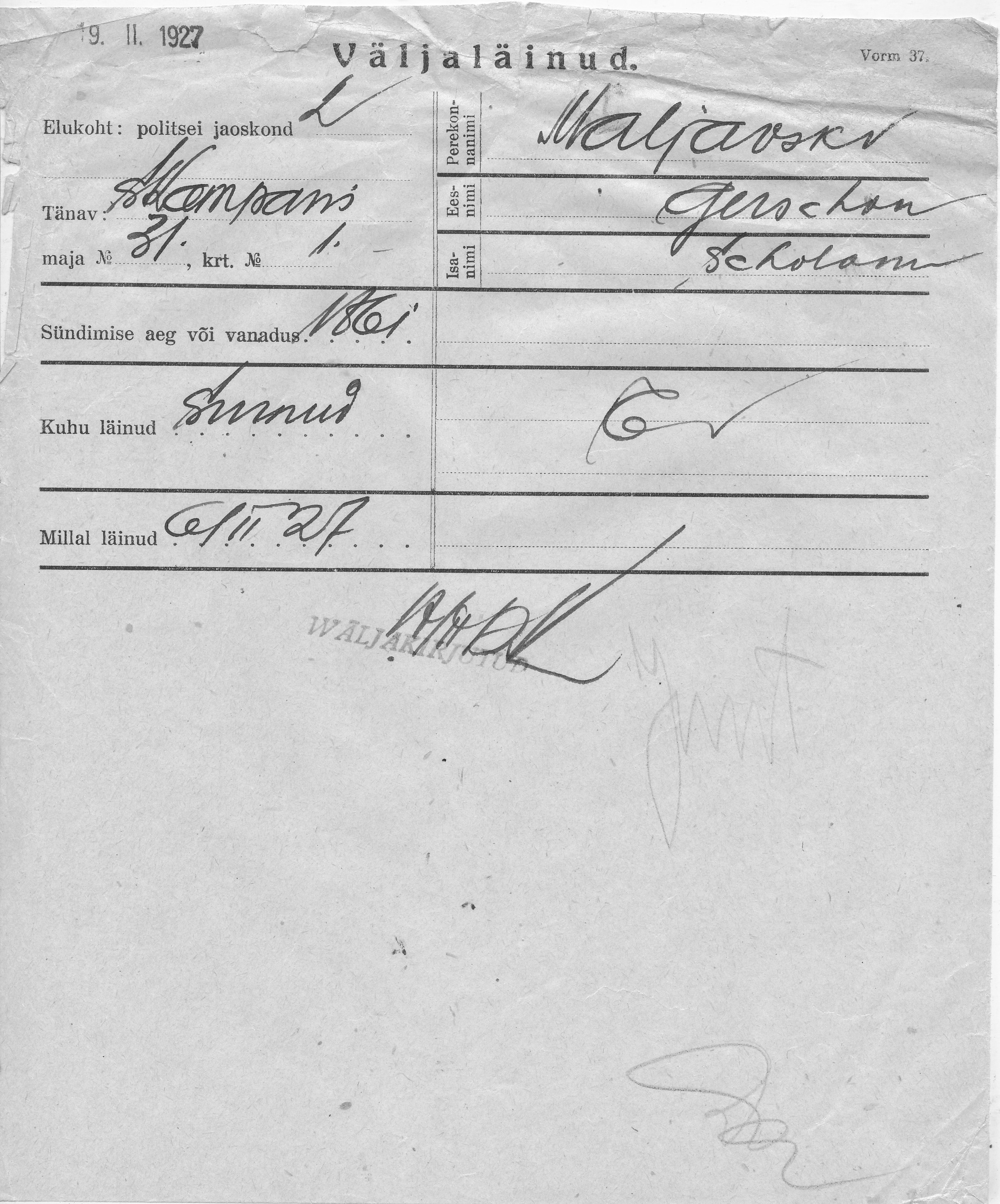 Maljavski, Gerschon, Scholom