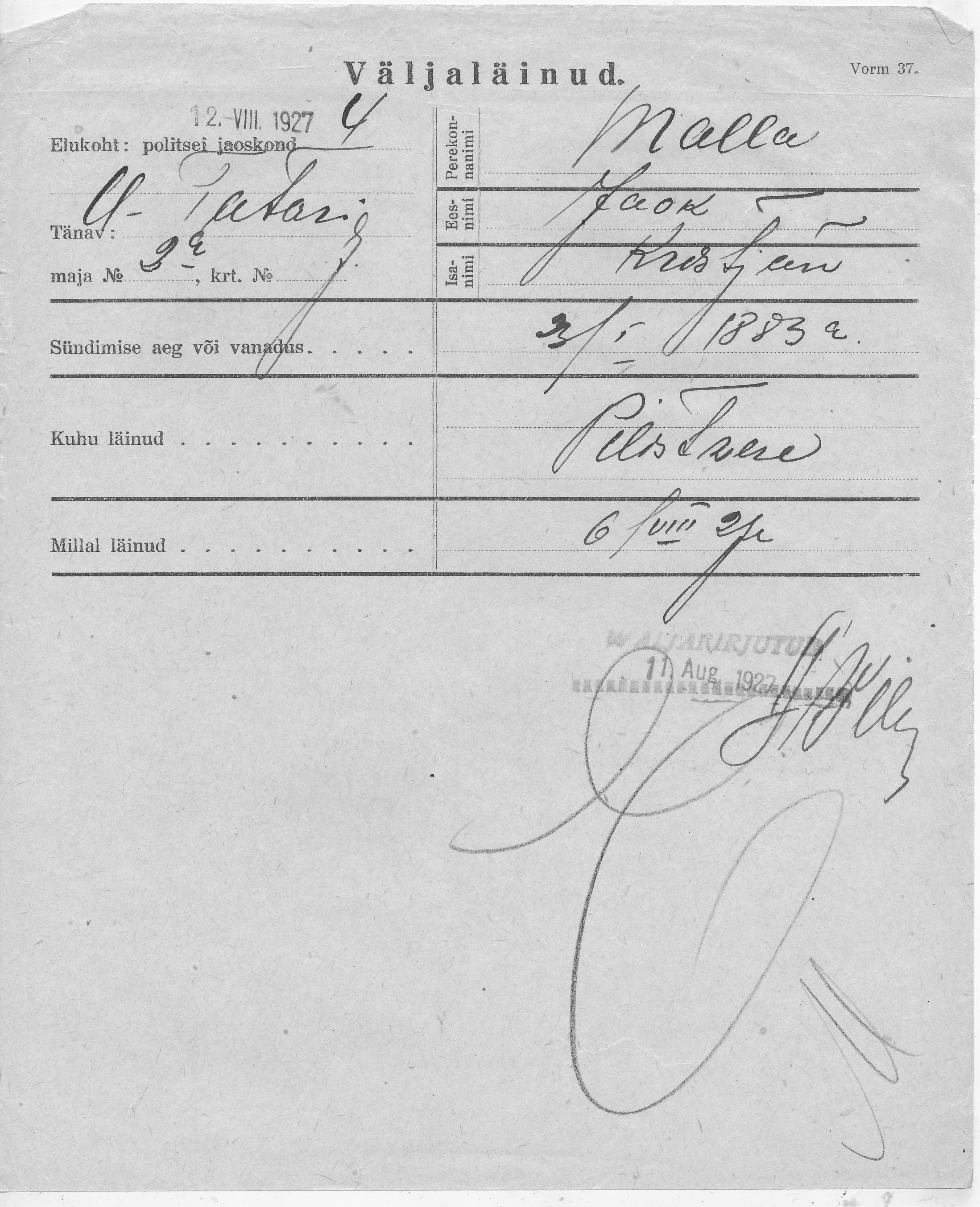 Malla, Jaak, Kristjan