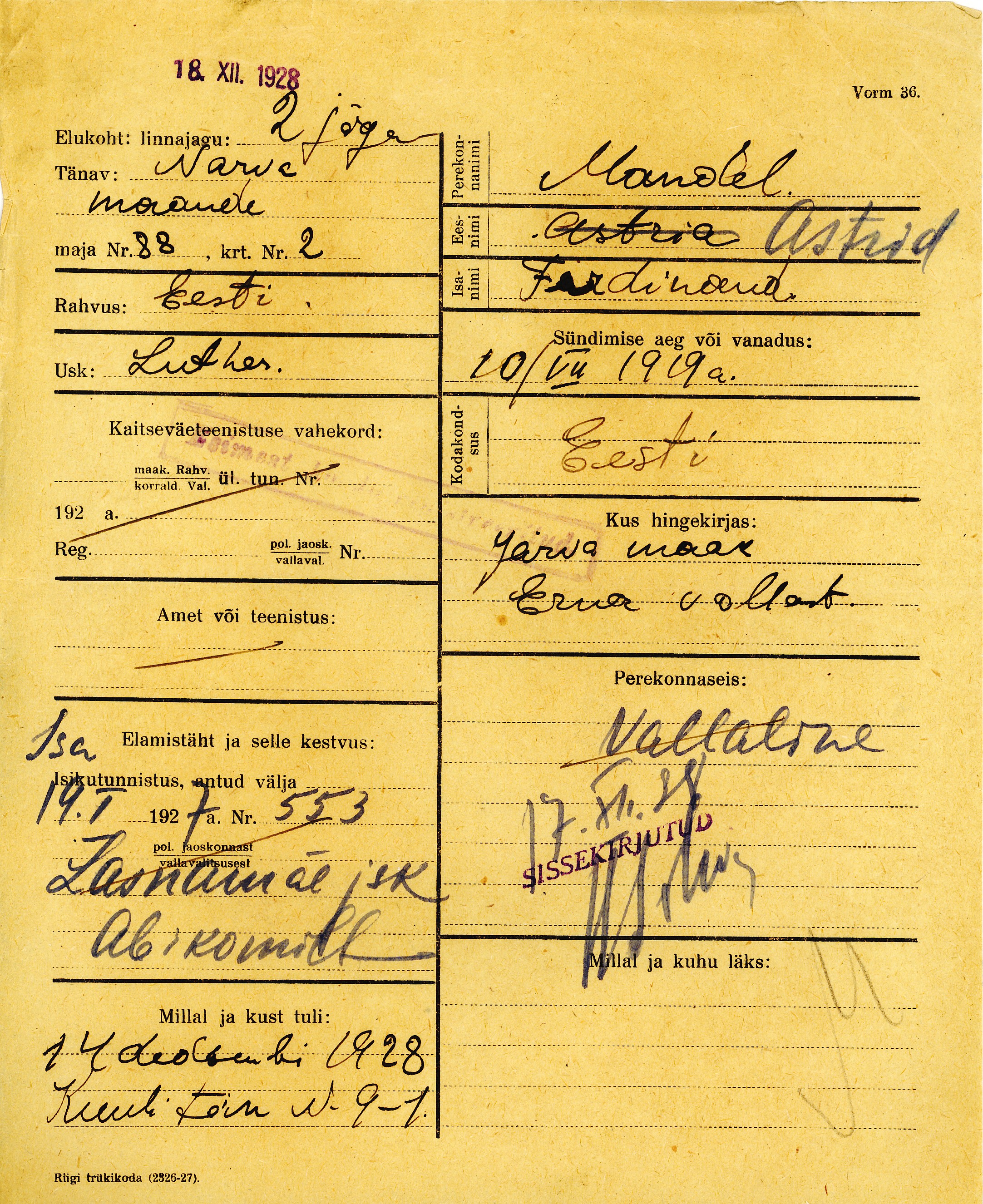 Mandel, Astrid, Ferdinand