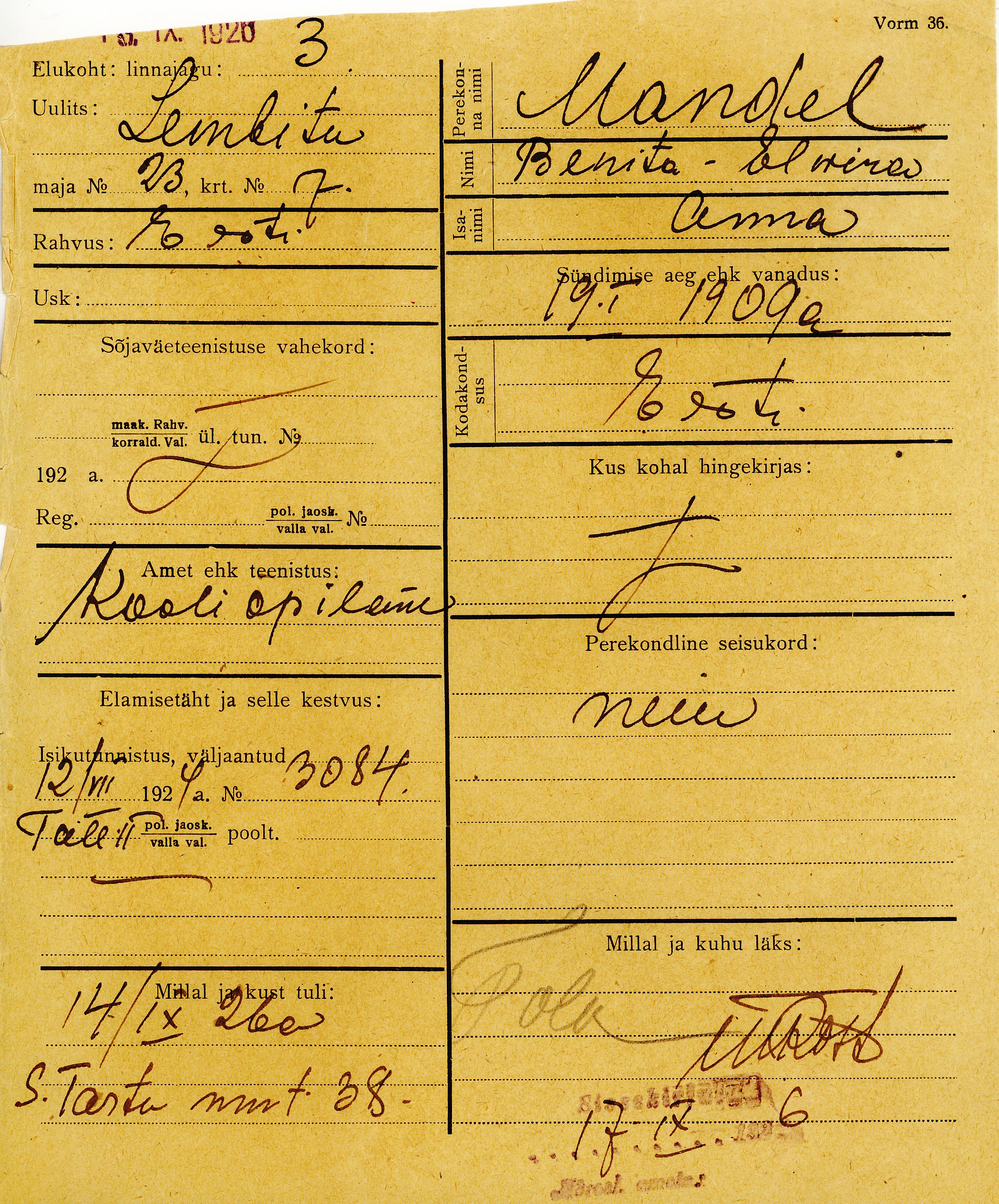 Mandel, Benita-Elvira, Anna