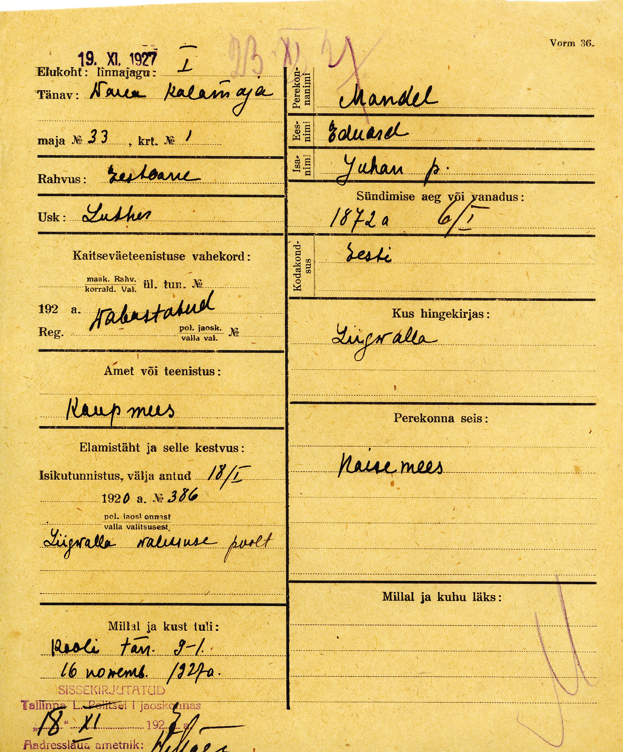 Mandel, Eduard, Juhan