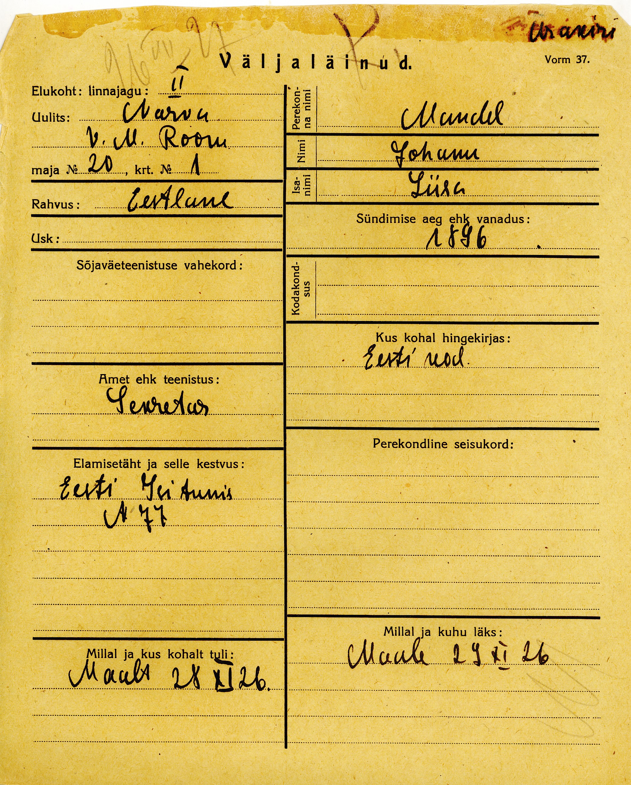 Mandel, Johann, Liisa