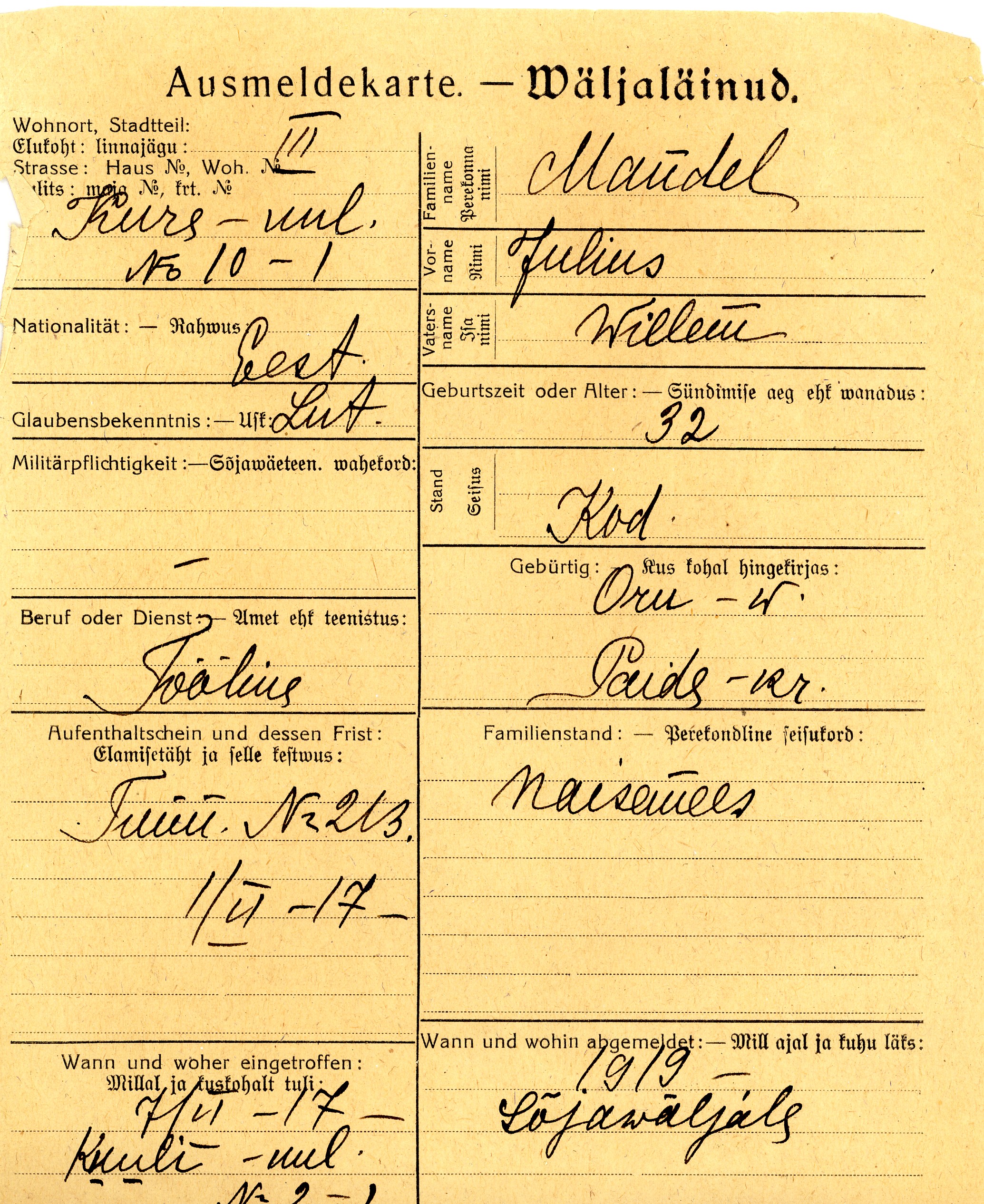 Mandel, Julius, Willem