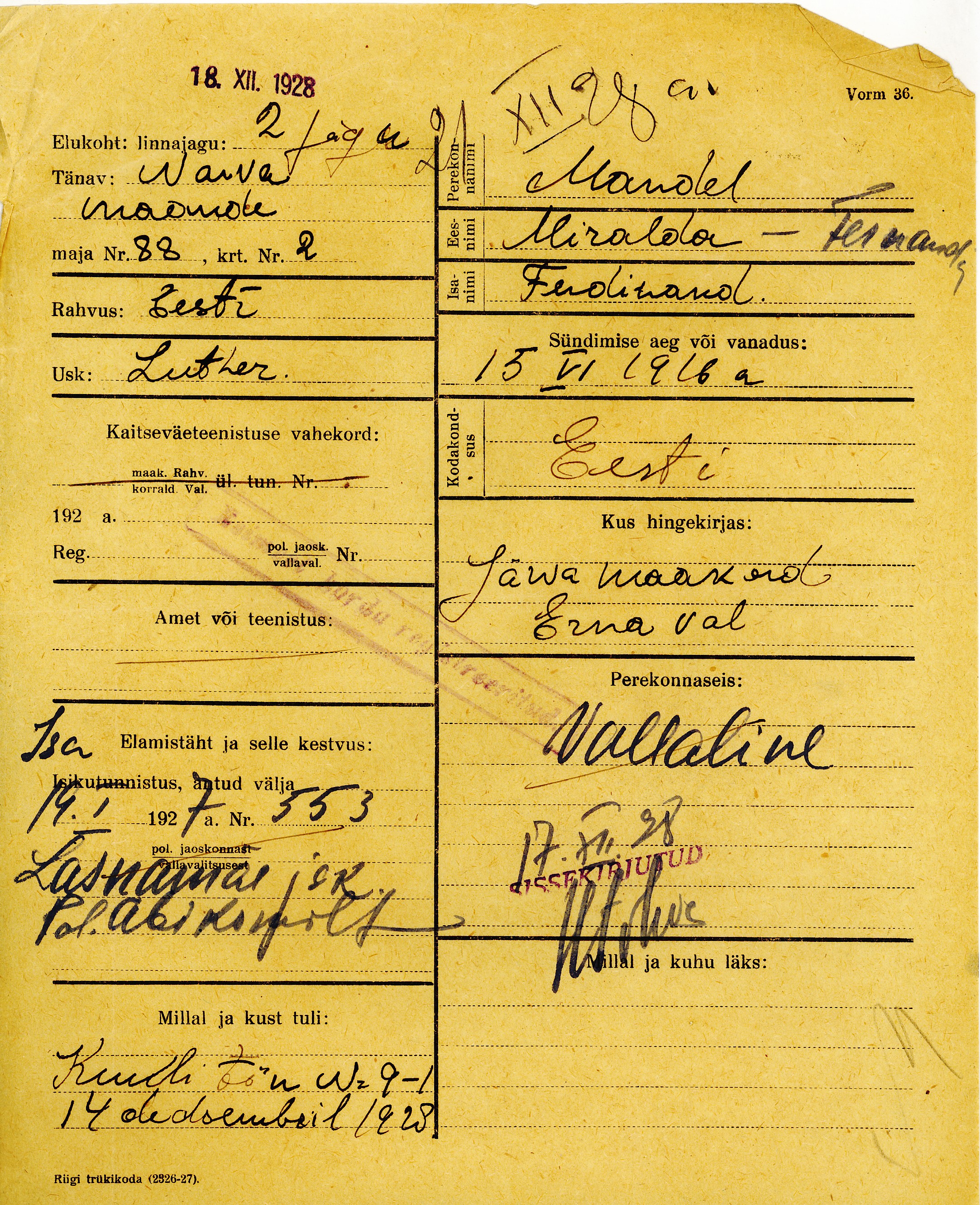 Mandel, Miralda-Fernanda, Ferdinand