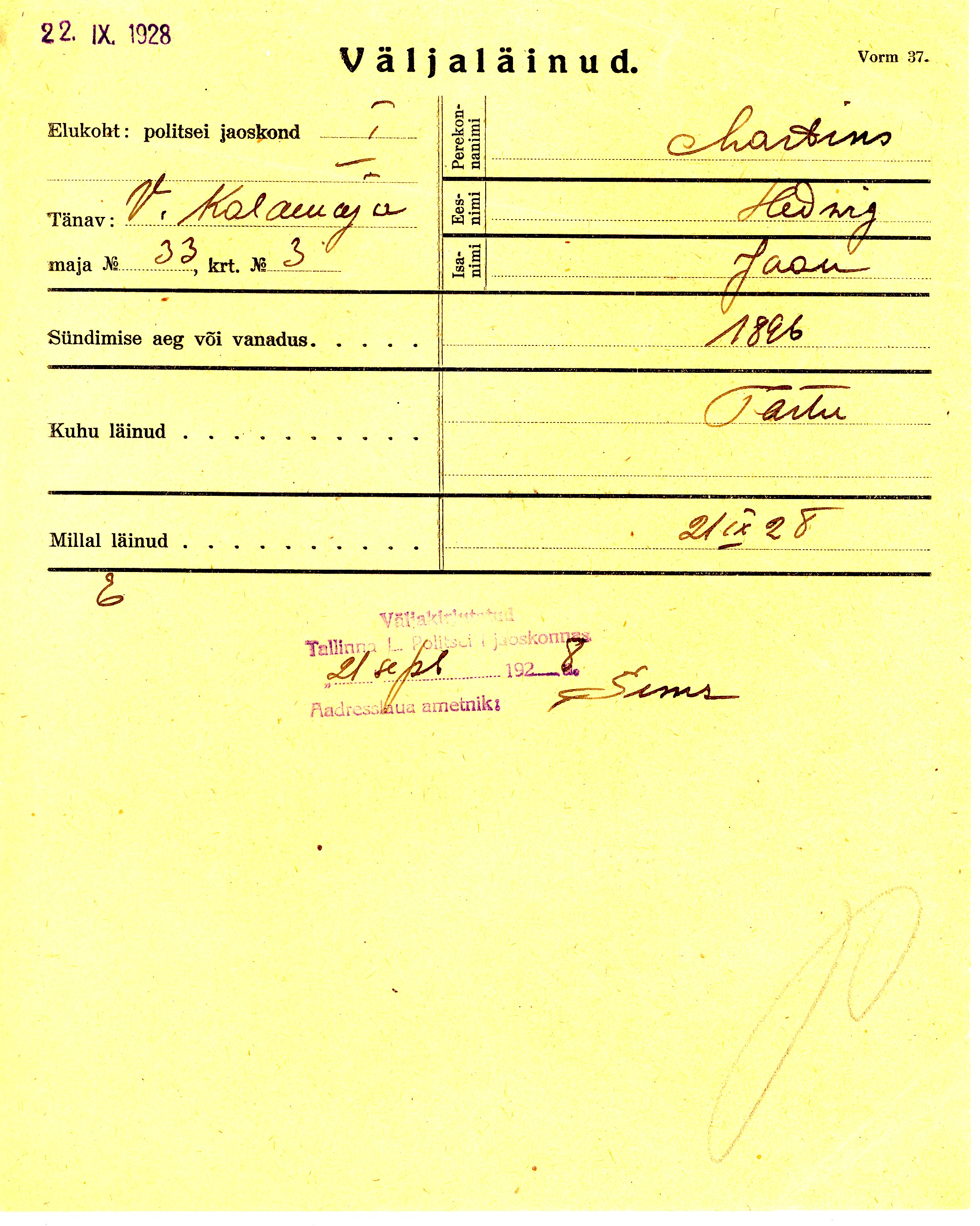 Martins, Hedvig, Jaan