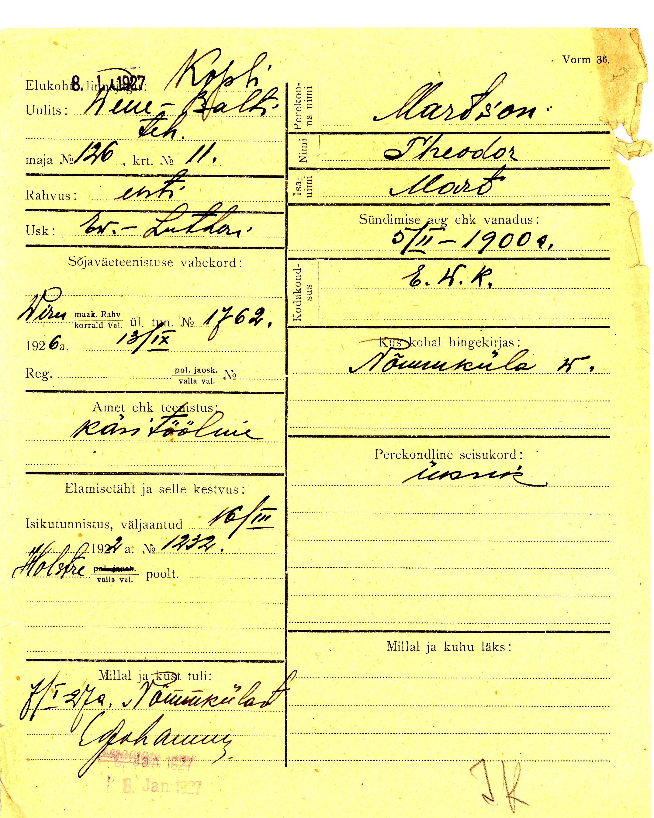 Martson, Theodor, Mart