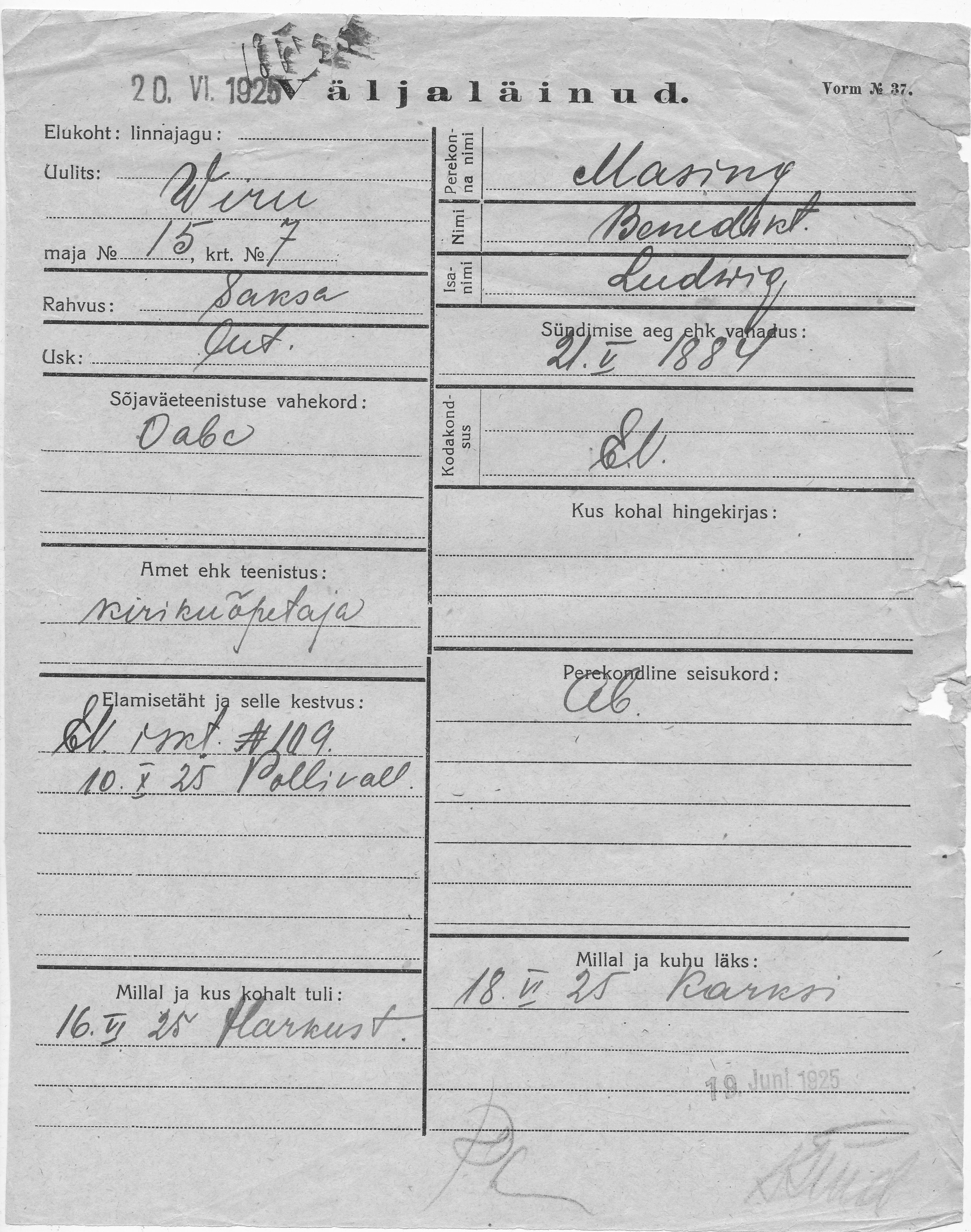 Masing, Benedikt, Ludwig