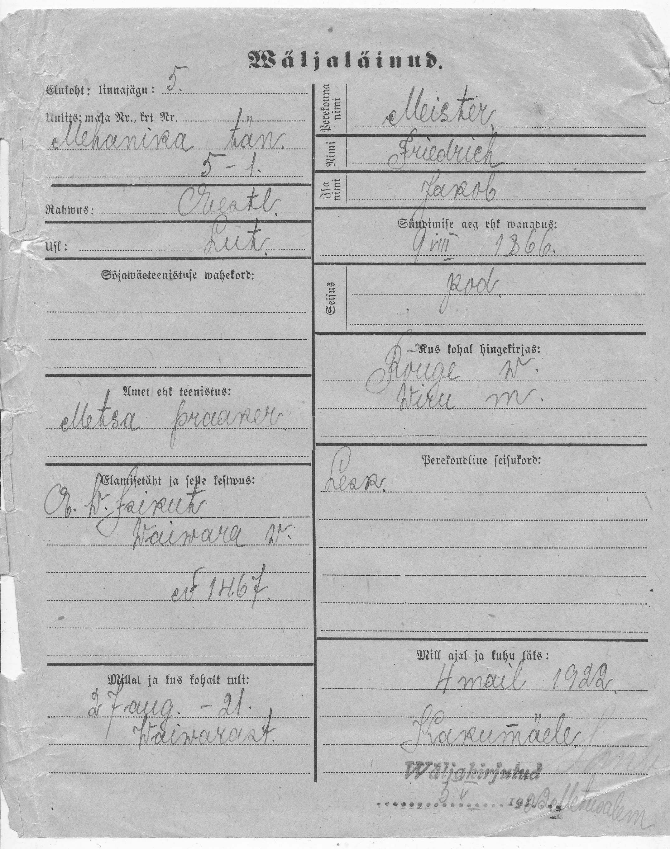 Meister, Friedrich, Jakob