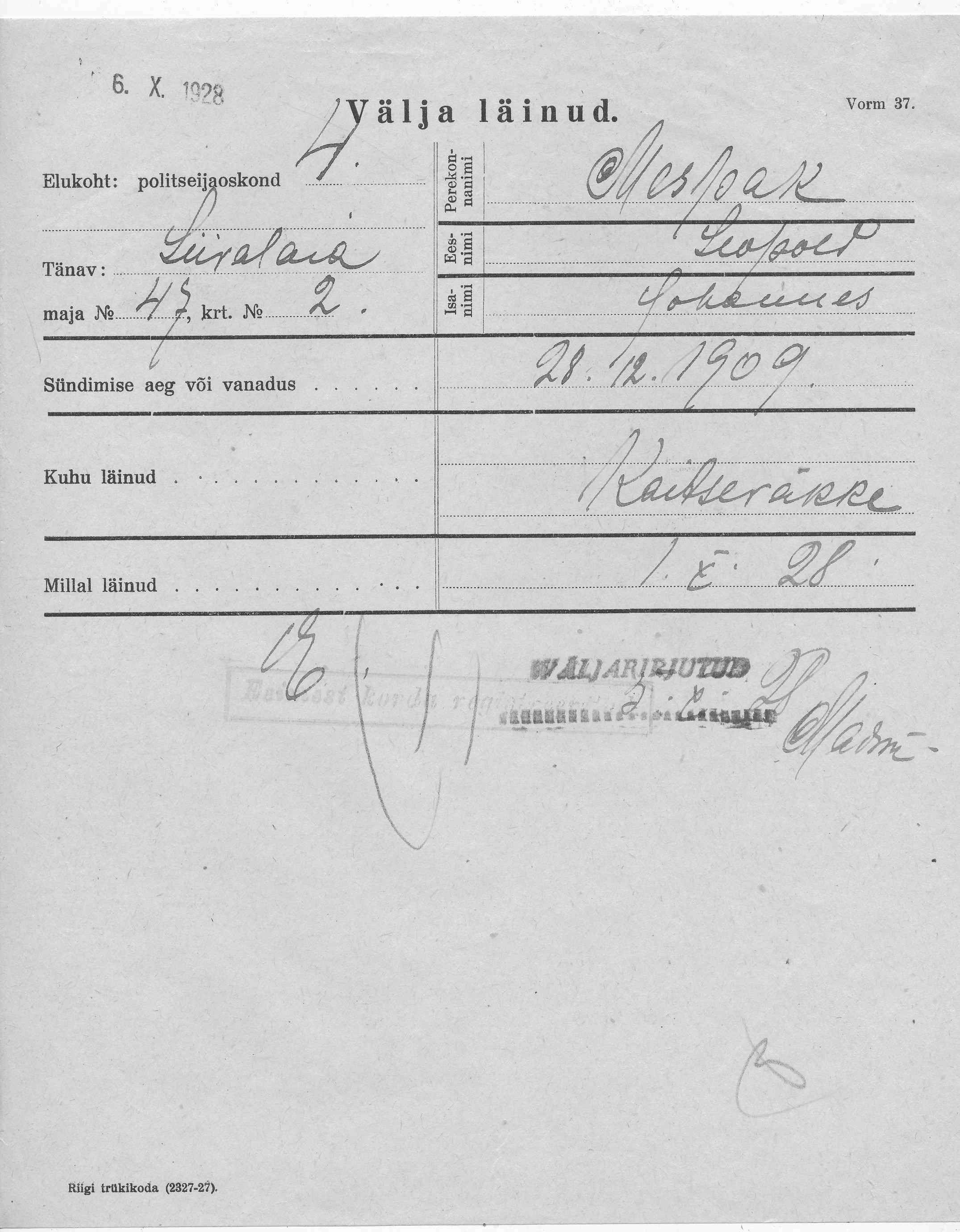 Mespak, Leopold, Johannes