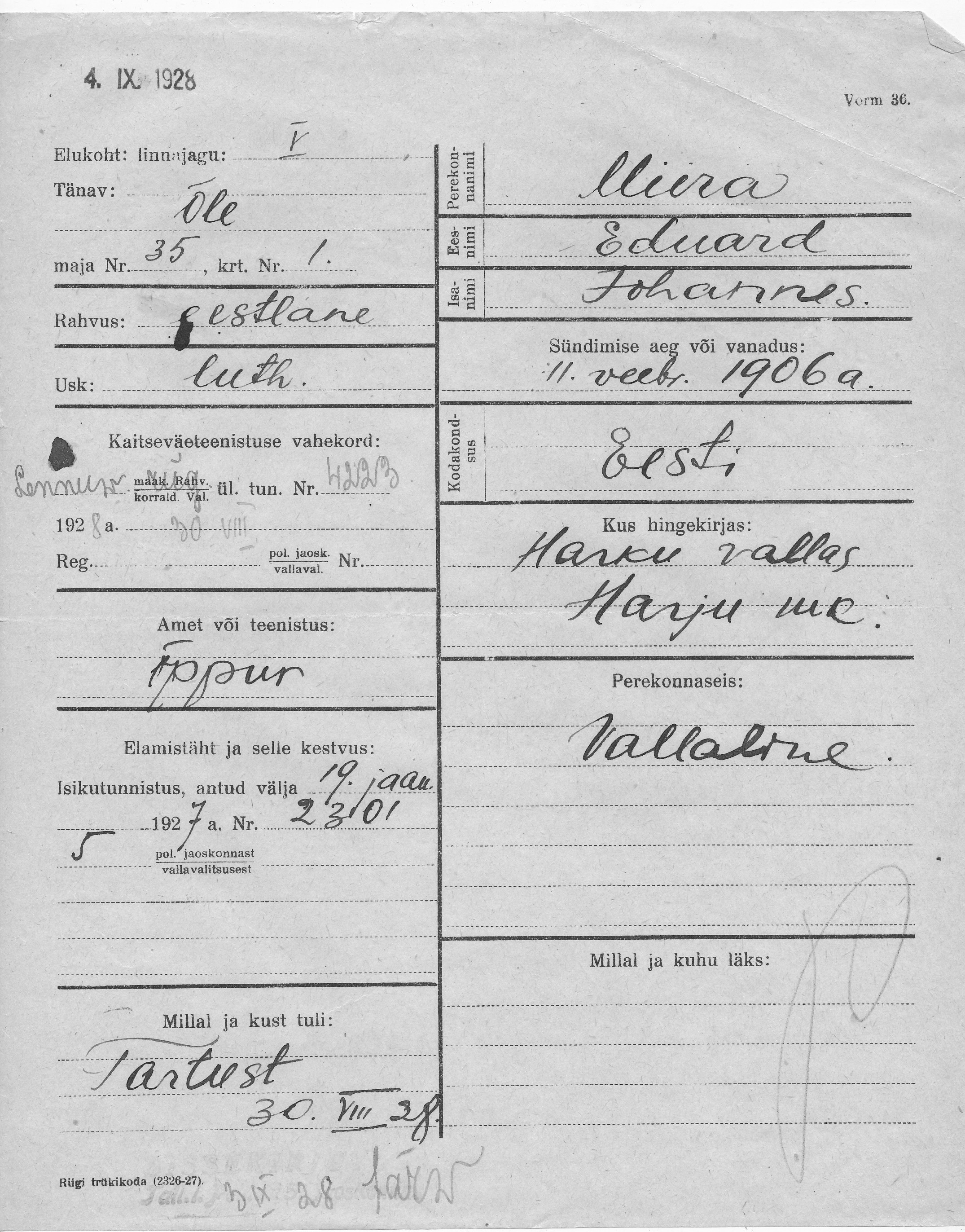 Miira, Eduard, Johannes