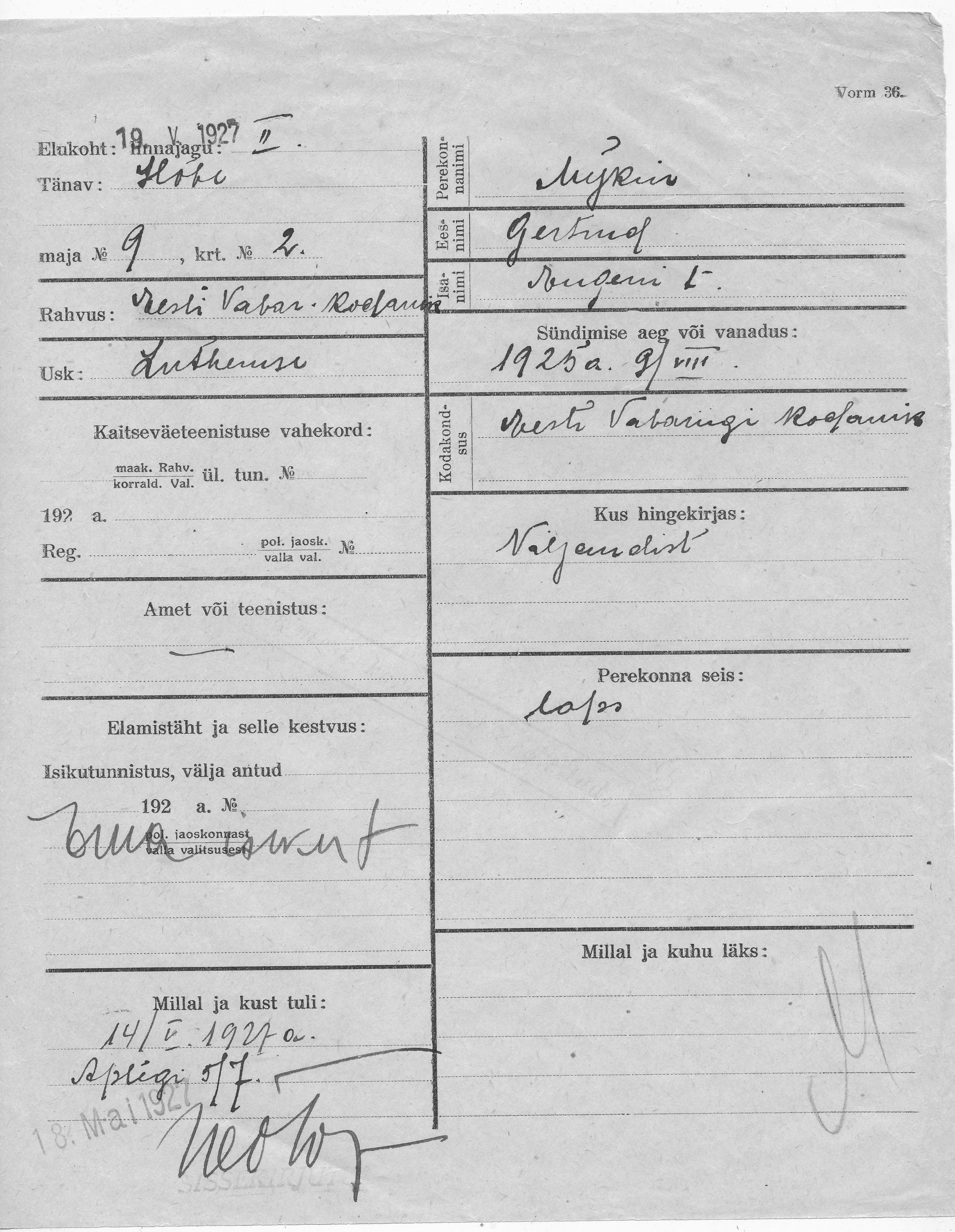 Mykin, Gertrud, Eugen