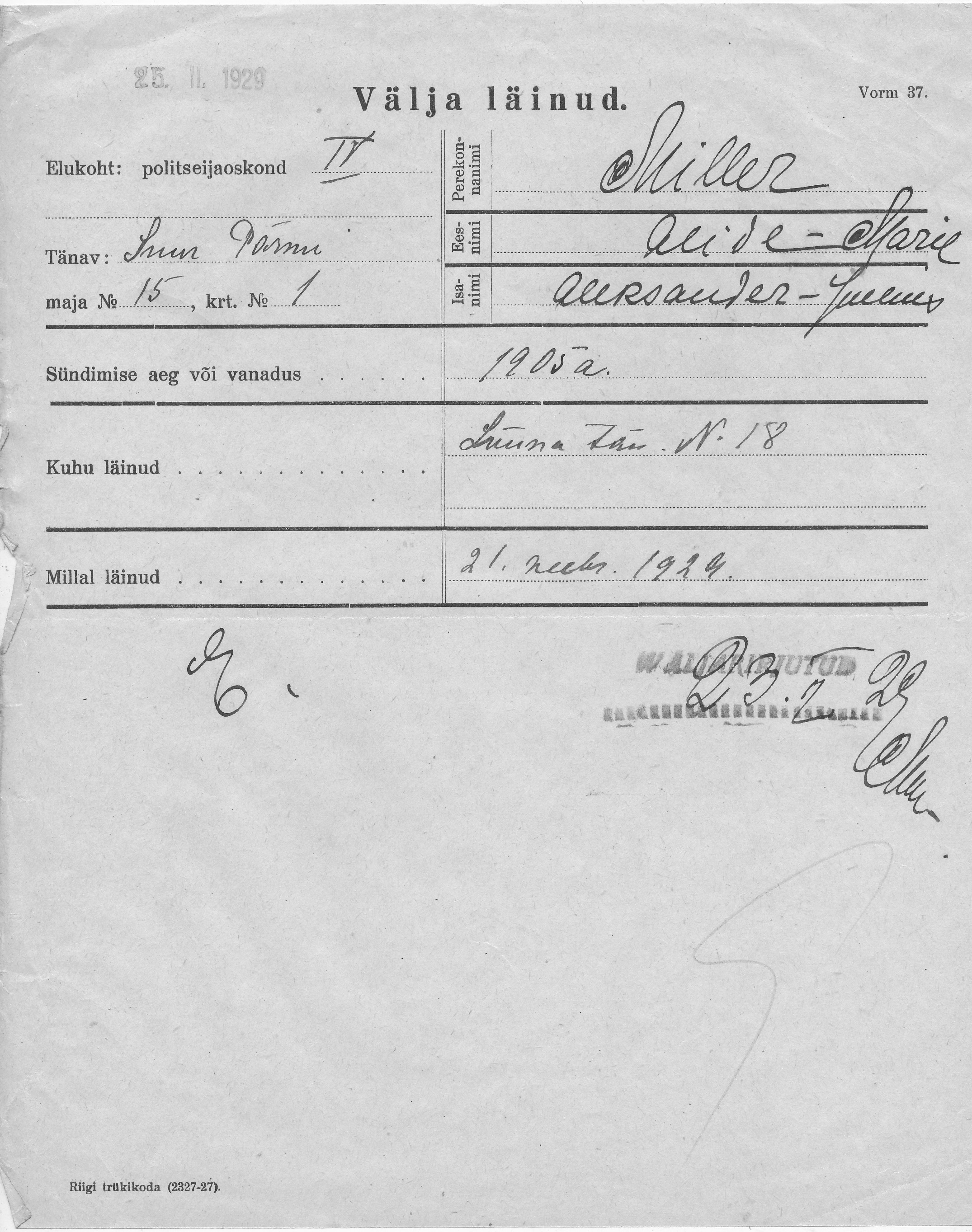 Miller, Alide-Marie, Aleksander-Julius