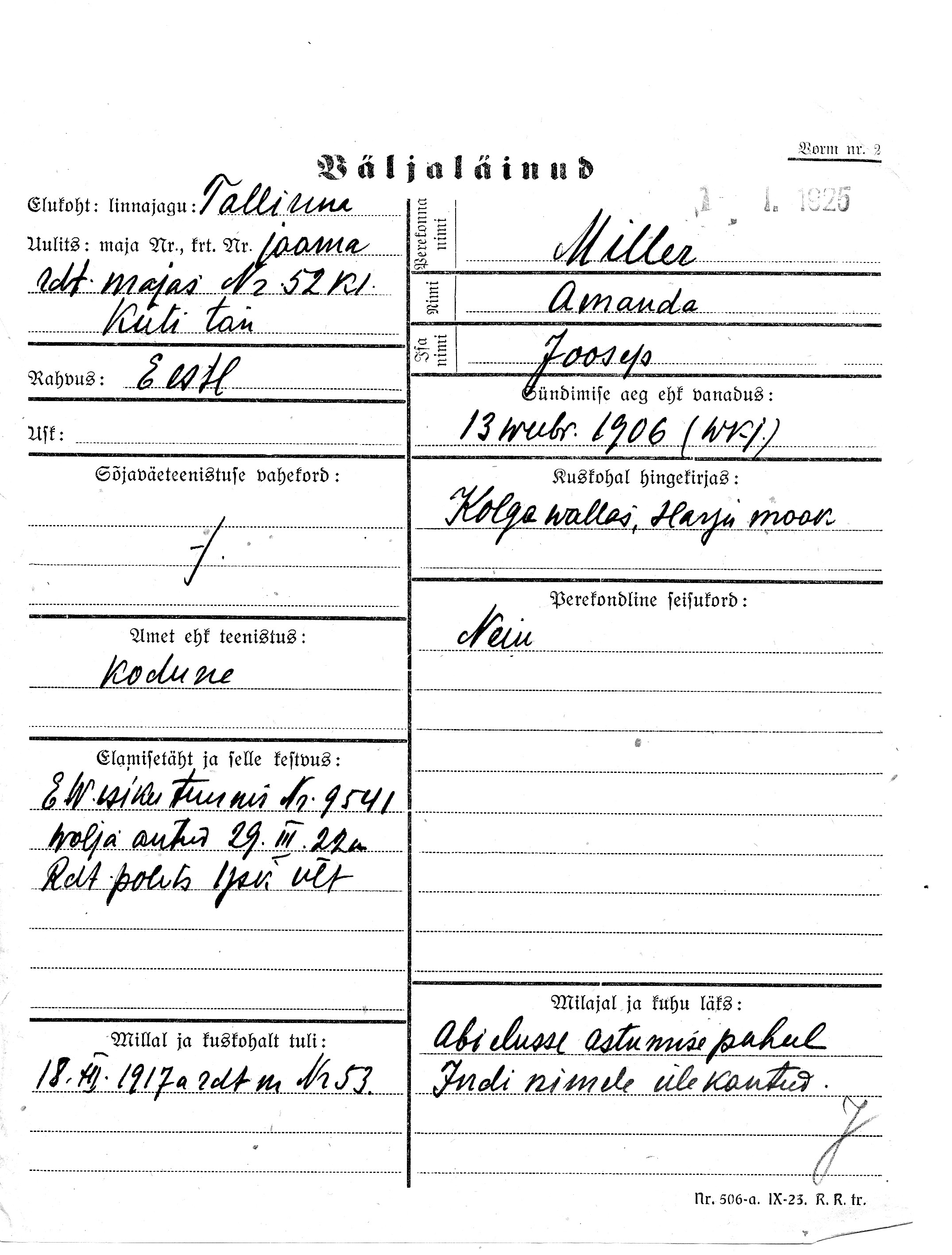 Miller, Amanda, Joosep