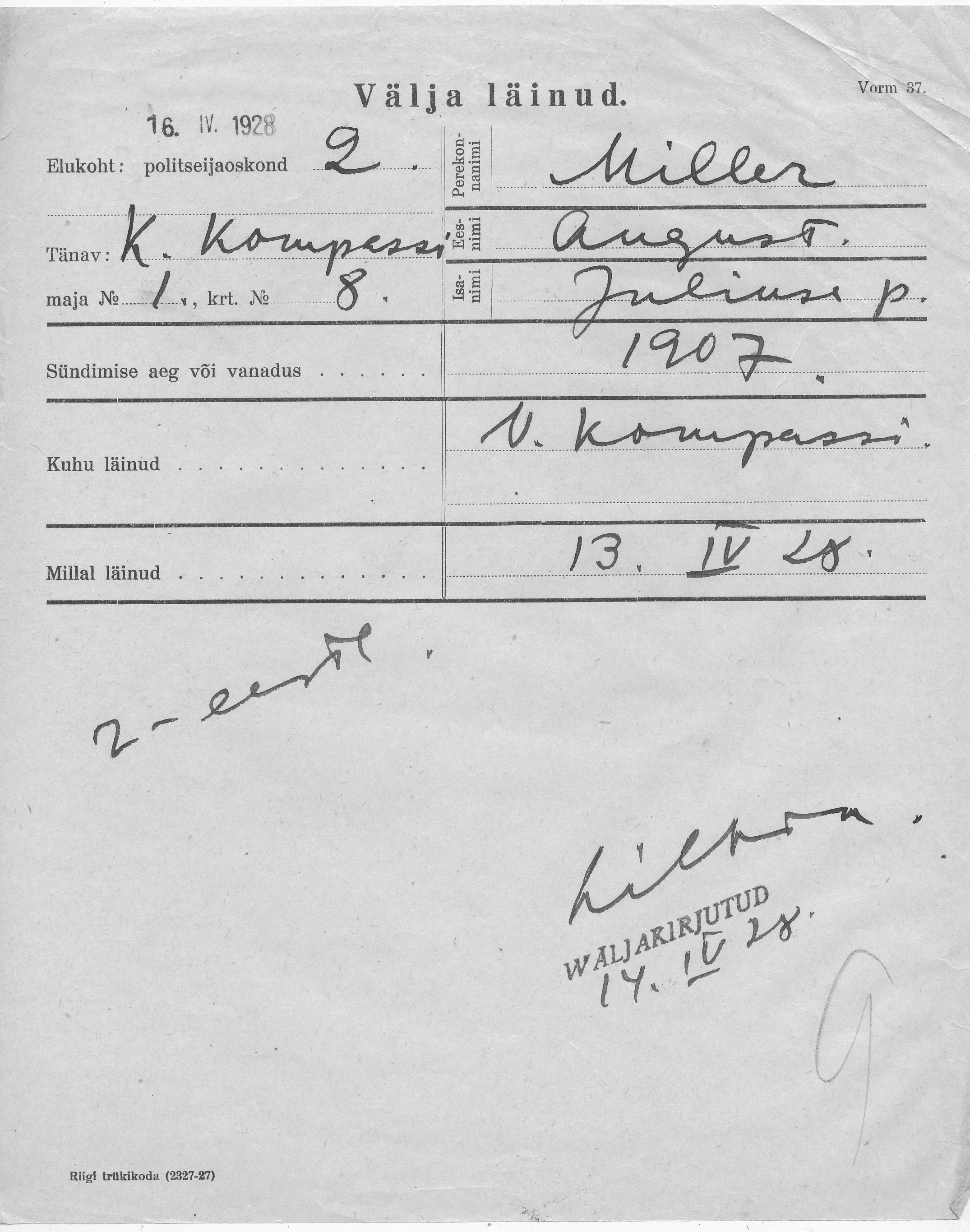 Miller, August, Julius