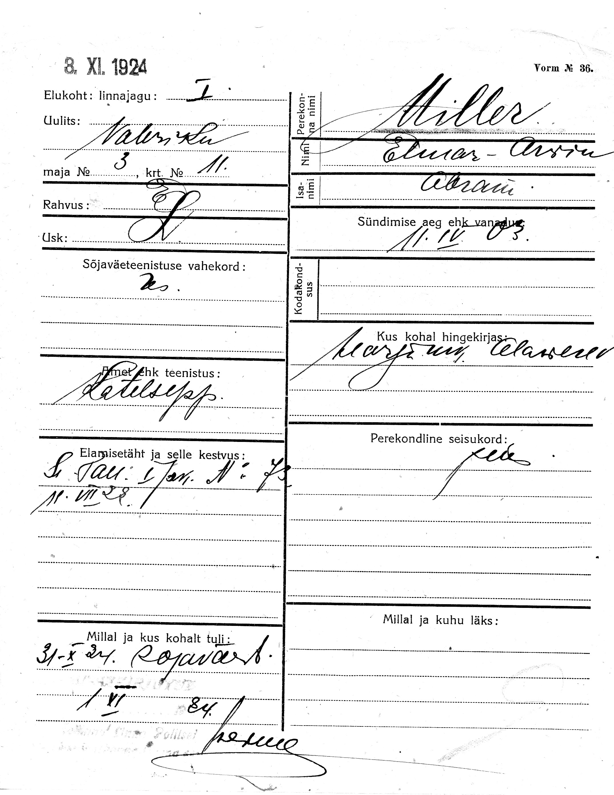 Miller, Elmar-Arwin, Abram