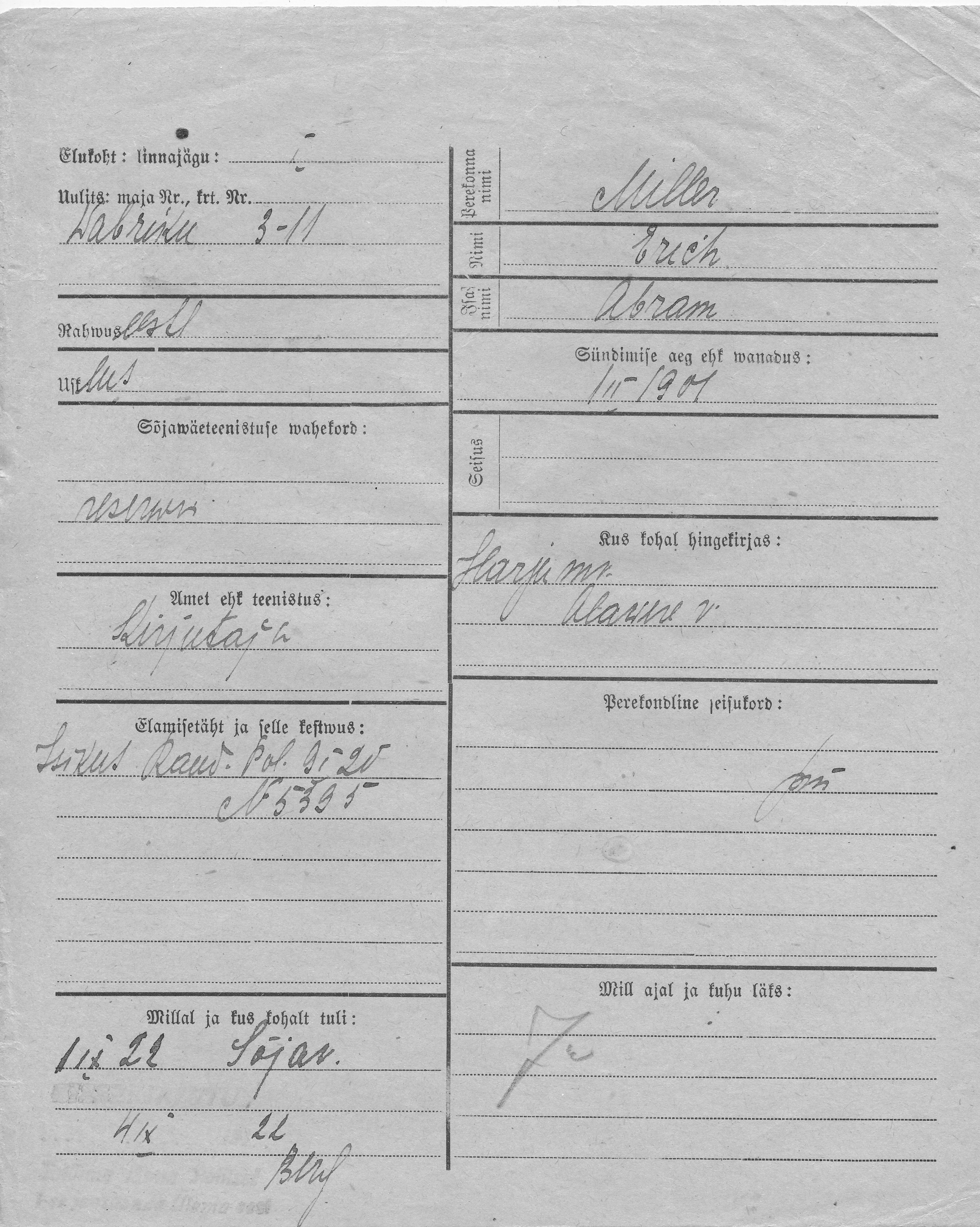 Miller, Erich, Abram