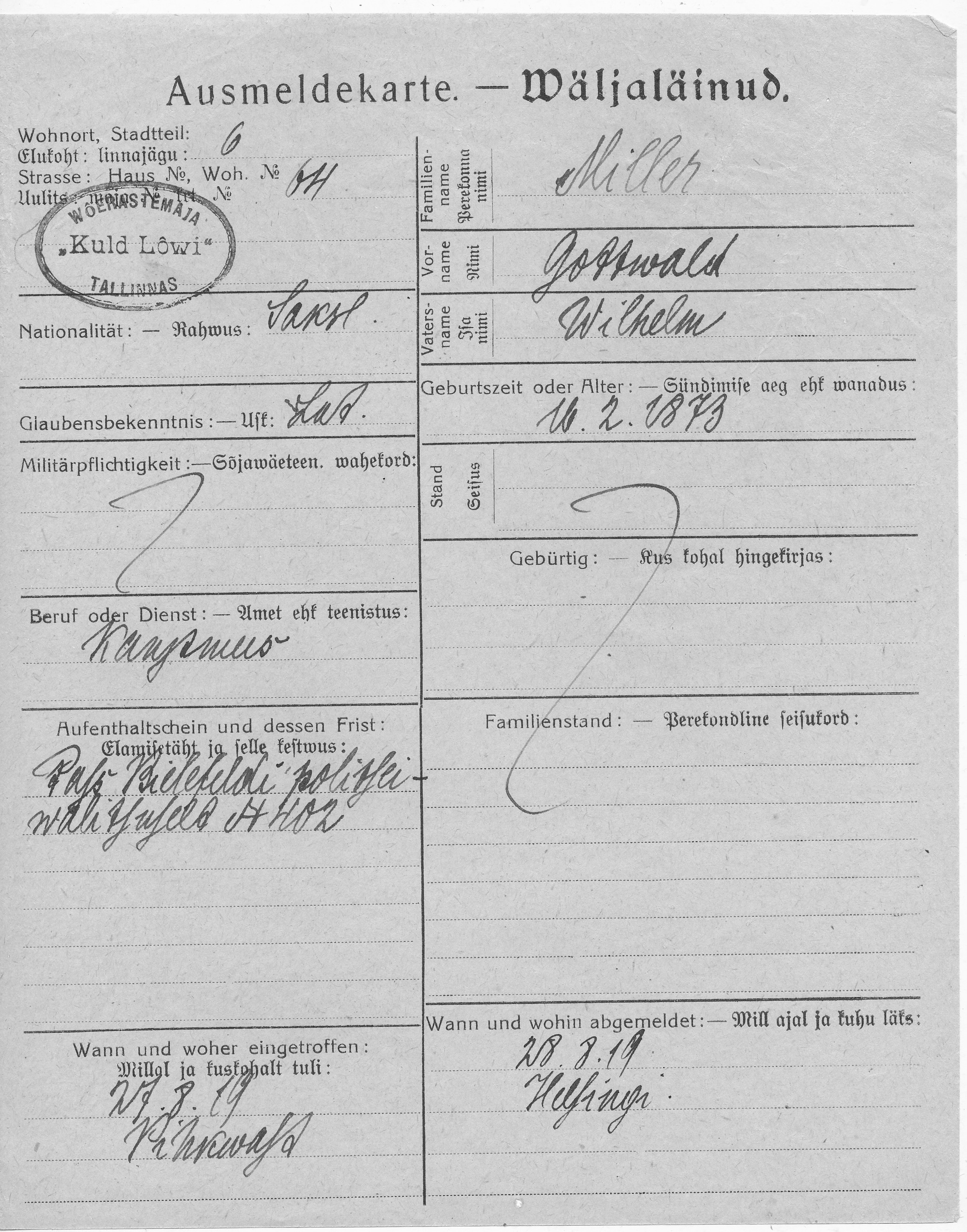 Miller, Gottwald, Wilhelm