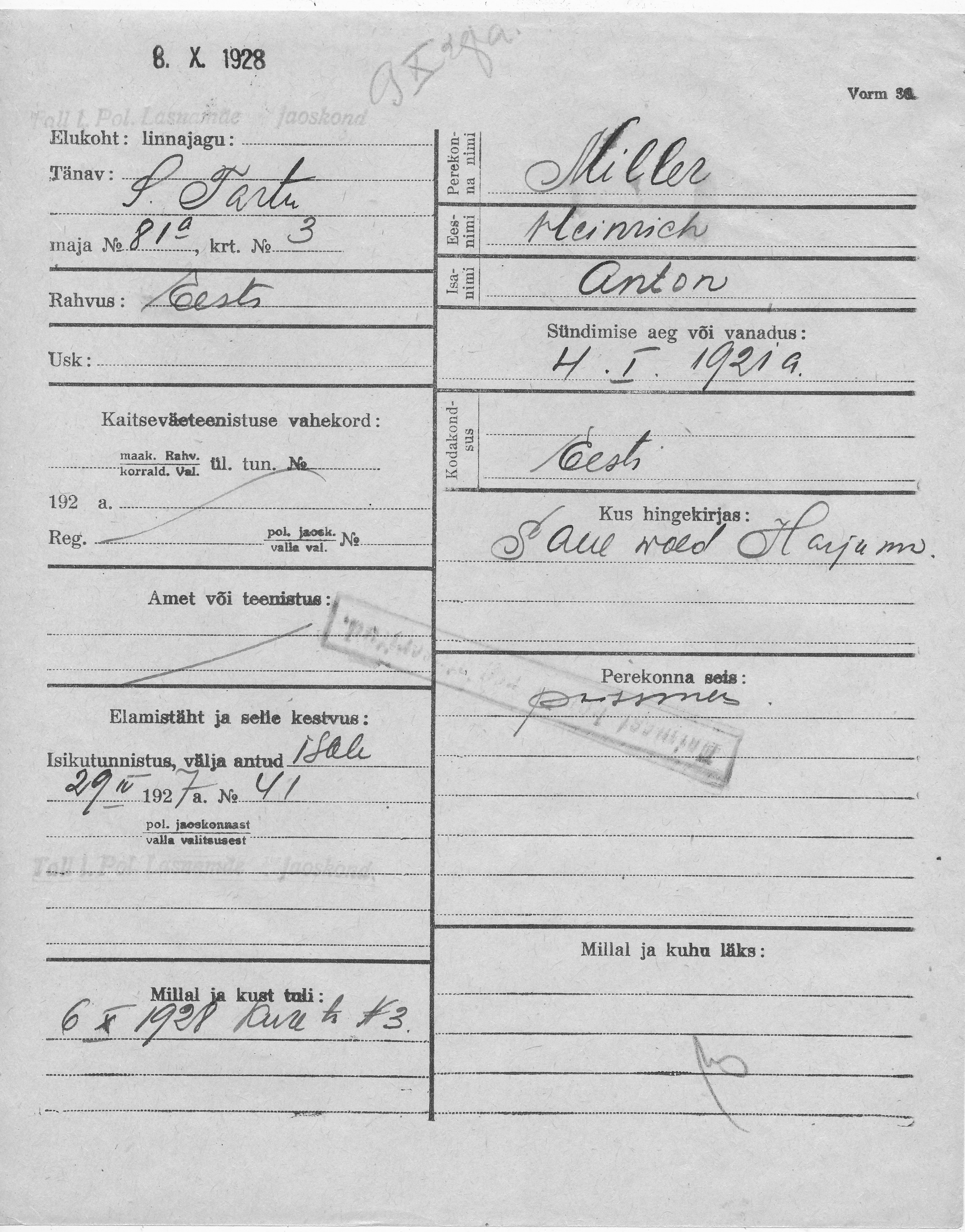 Miller, Heinrich, Anton