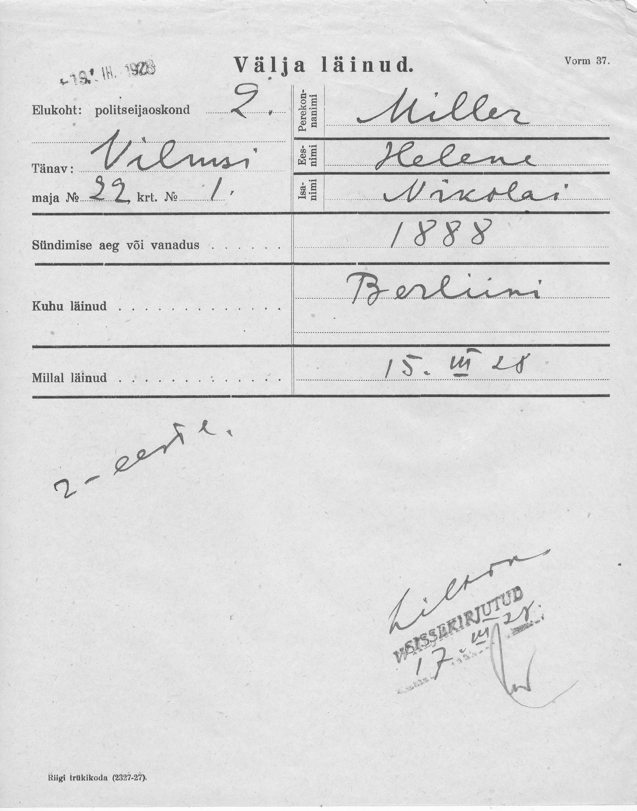 Miller, Helene, Nikolai