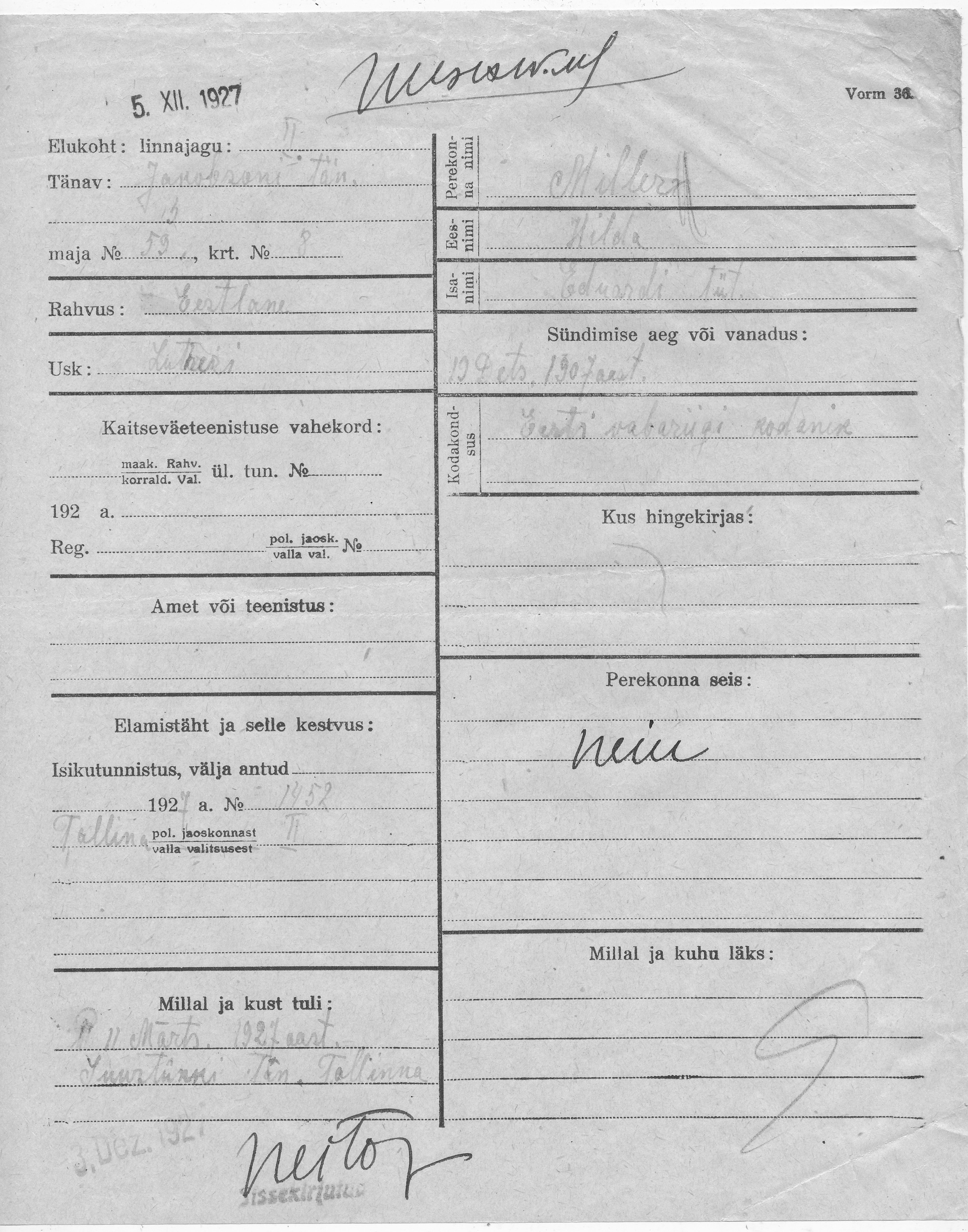 Miller, Hilda, Eduard