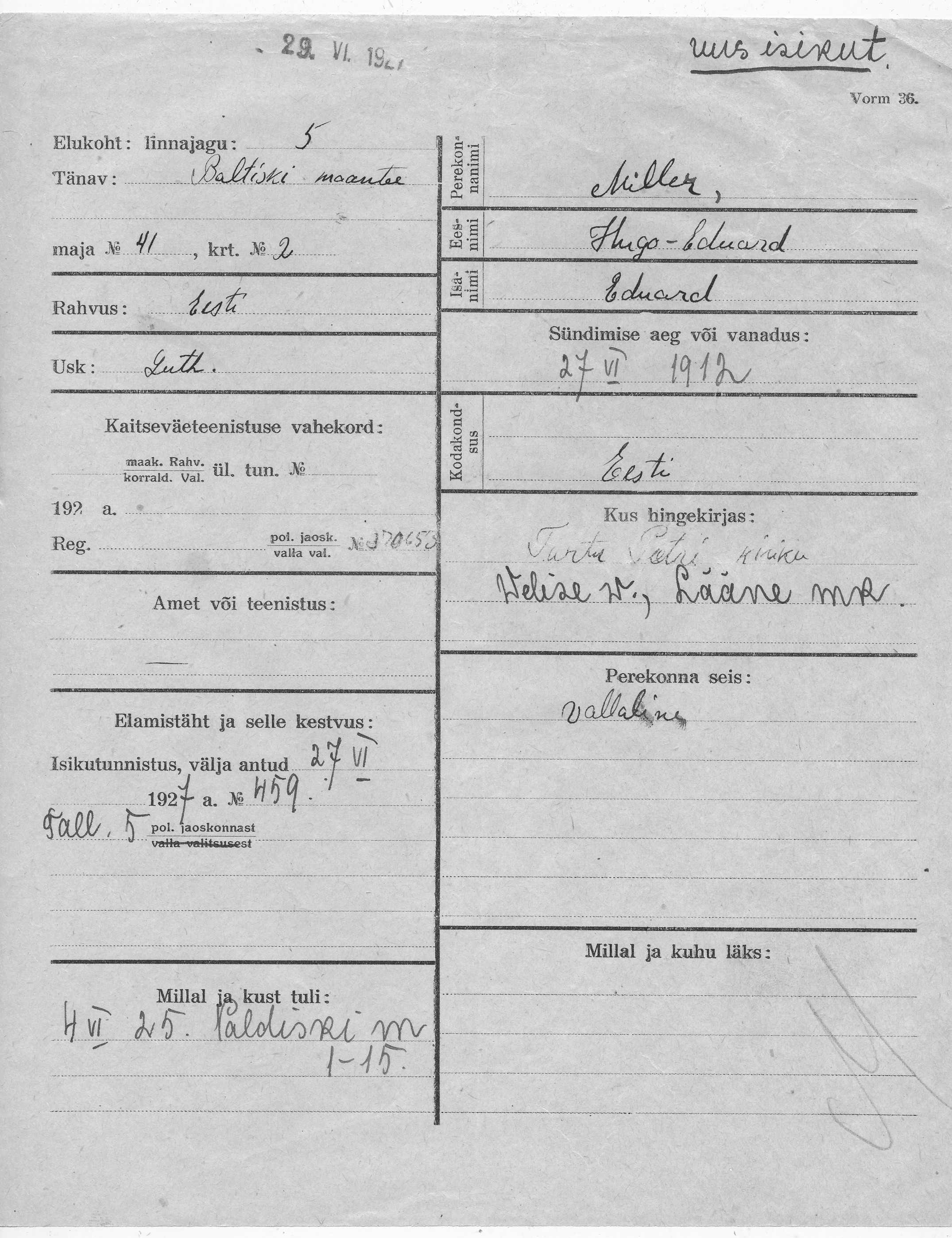 Miller, Hugo-Eduard, Eduard