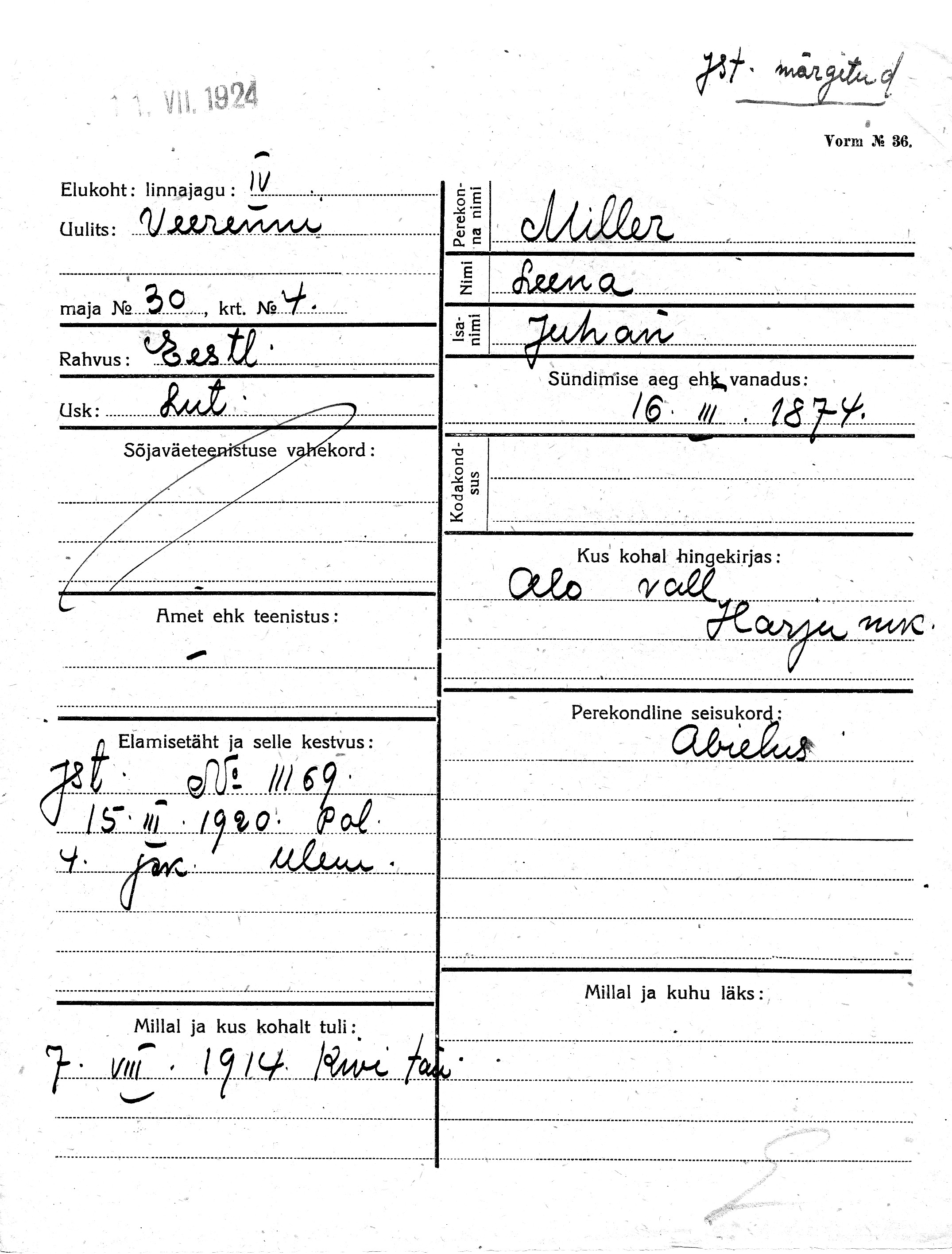 Miller, Leena, Juhan