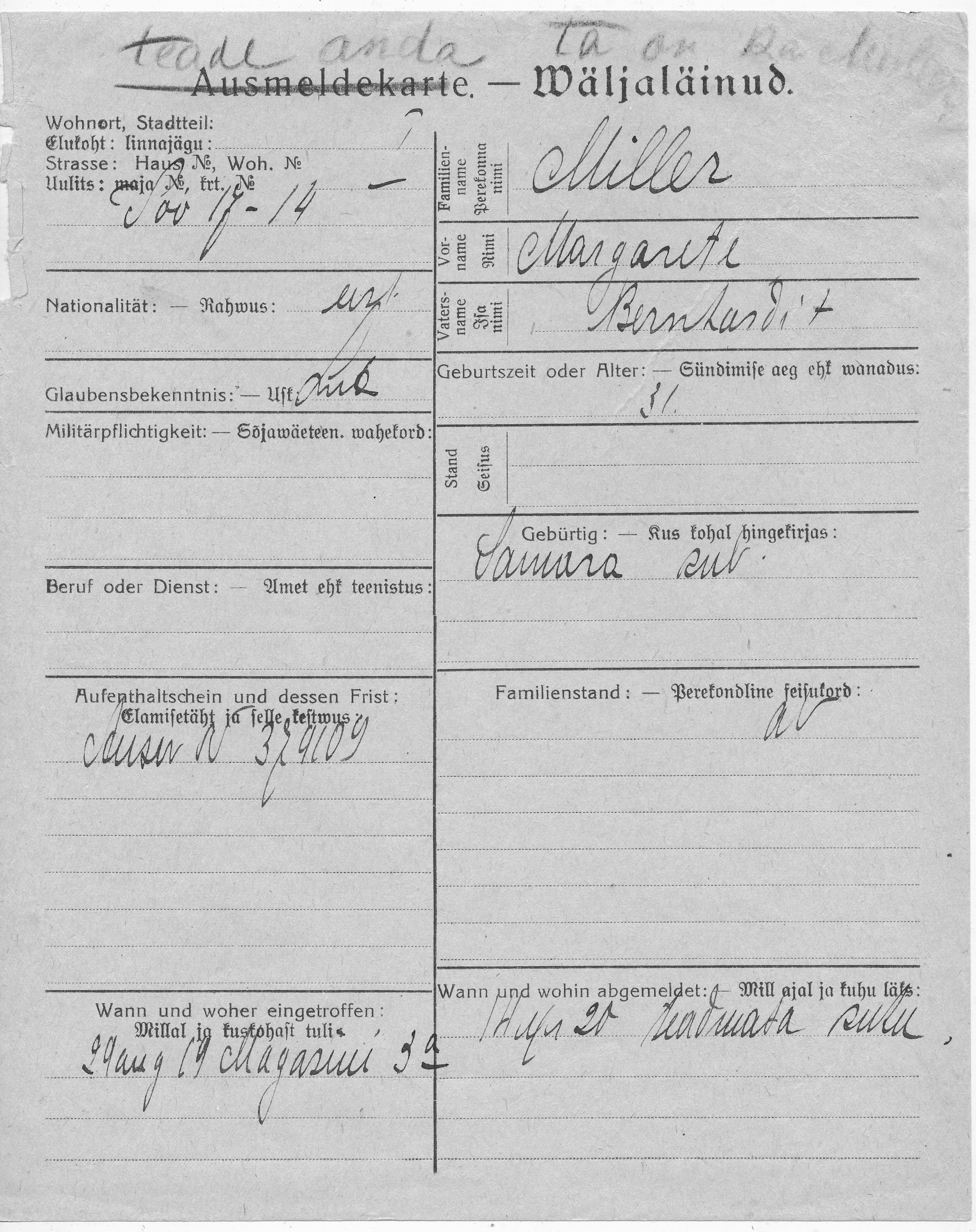 Miller, Margarete, Bernhard