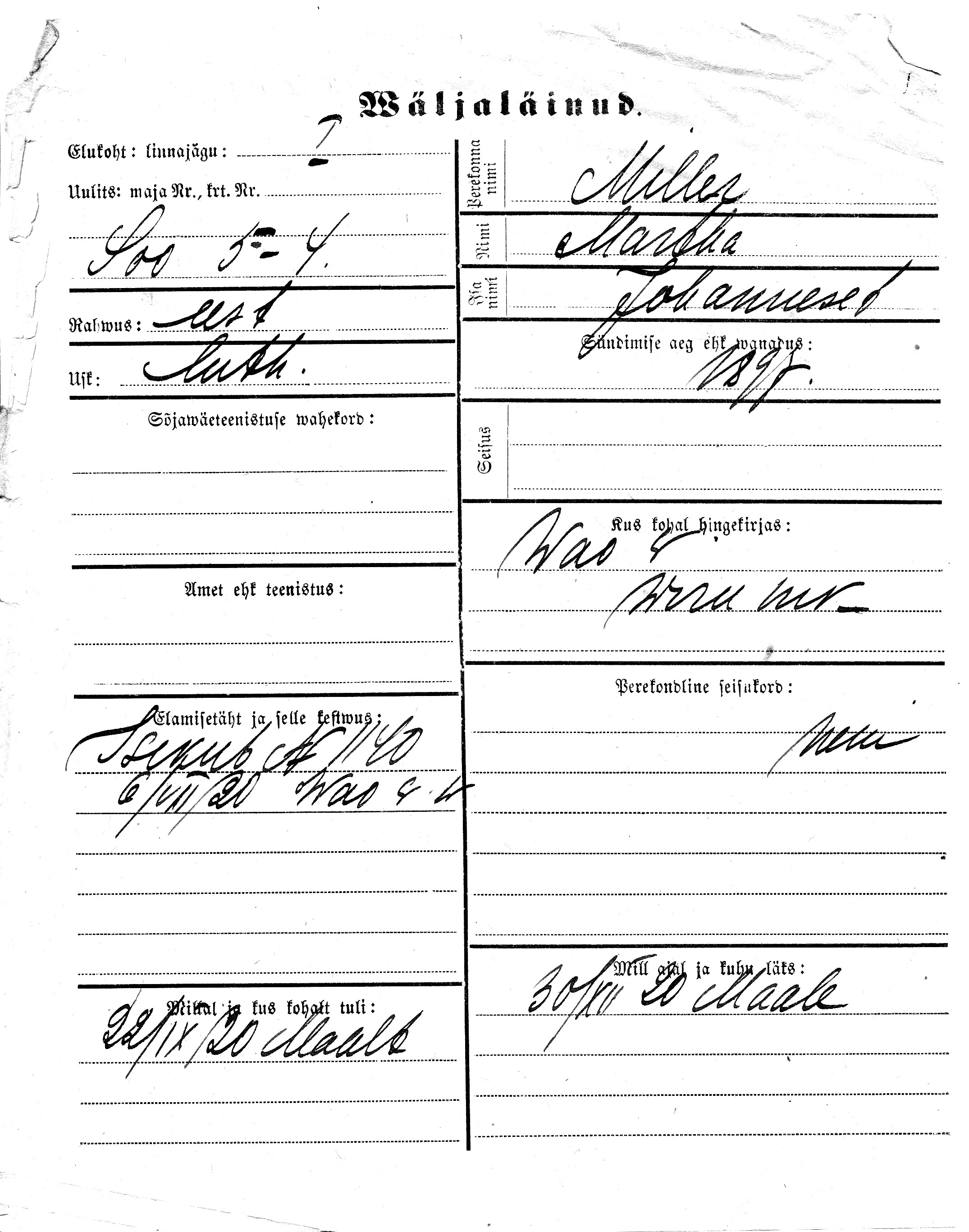 Miller, Martha, Johannes