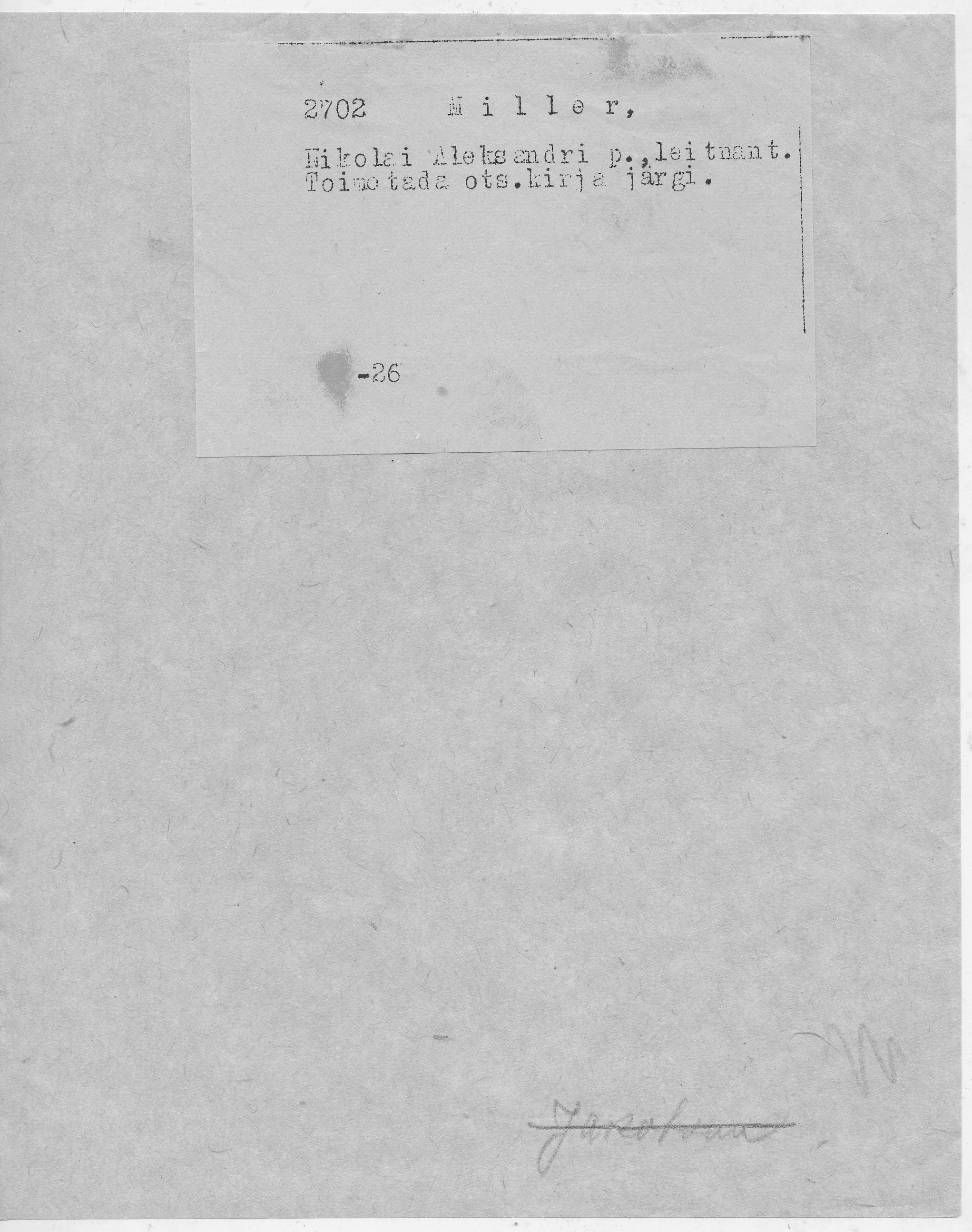 Miller, Nikolai, Aleksander