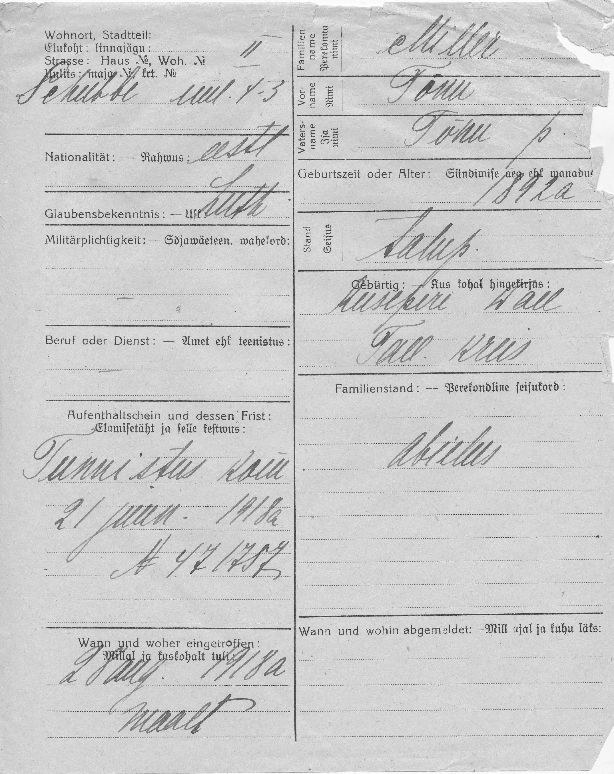 Miller, Tõnu, Tõnu