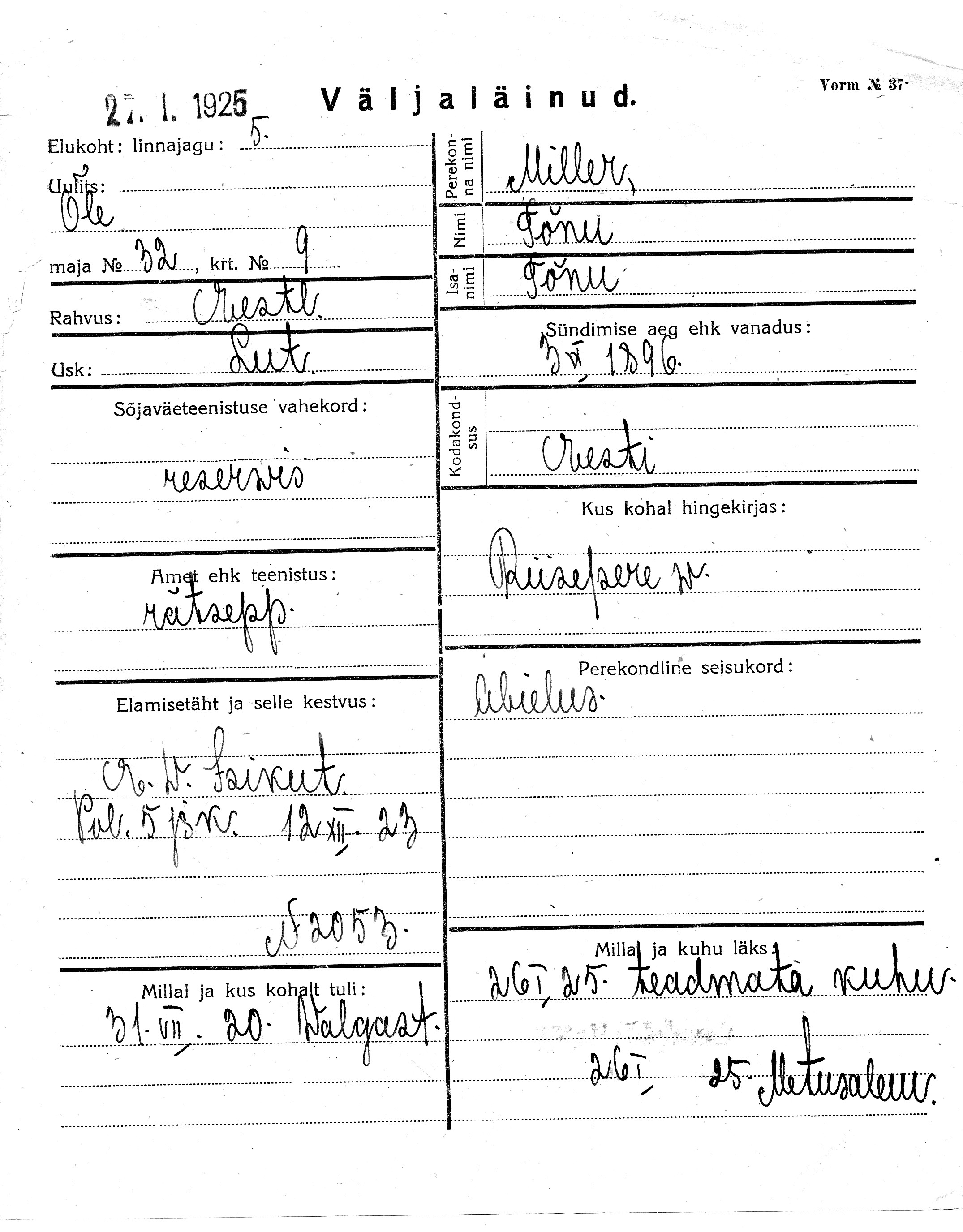 Miller, Tõnu, Tõnu