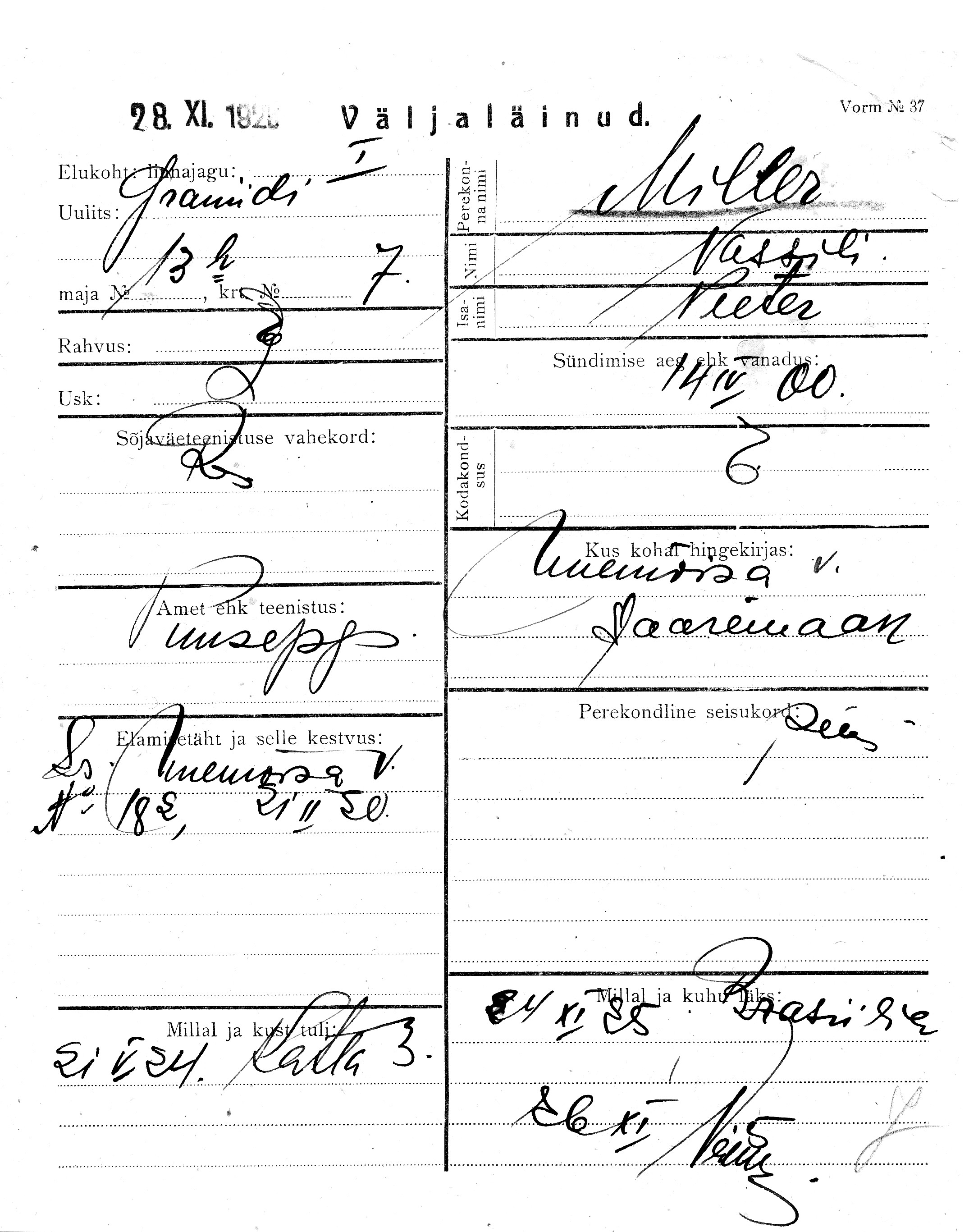 Miller, Vassili, Peeter