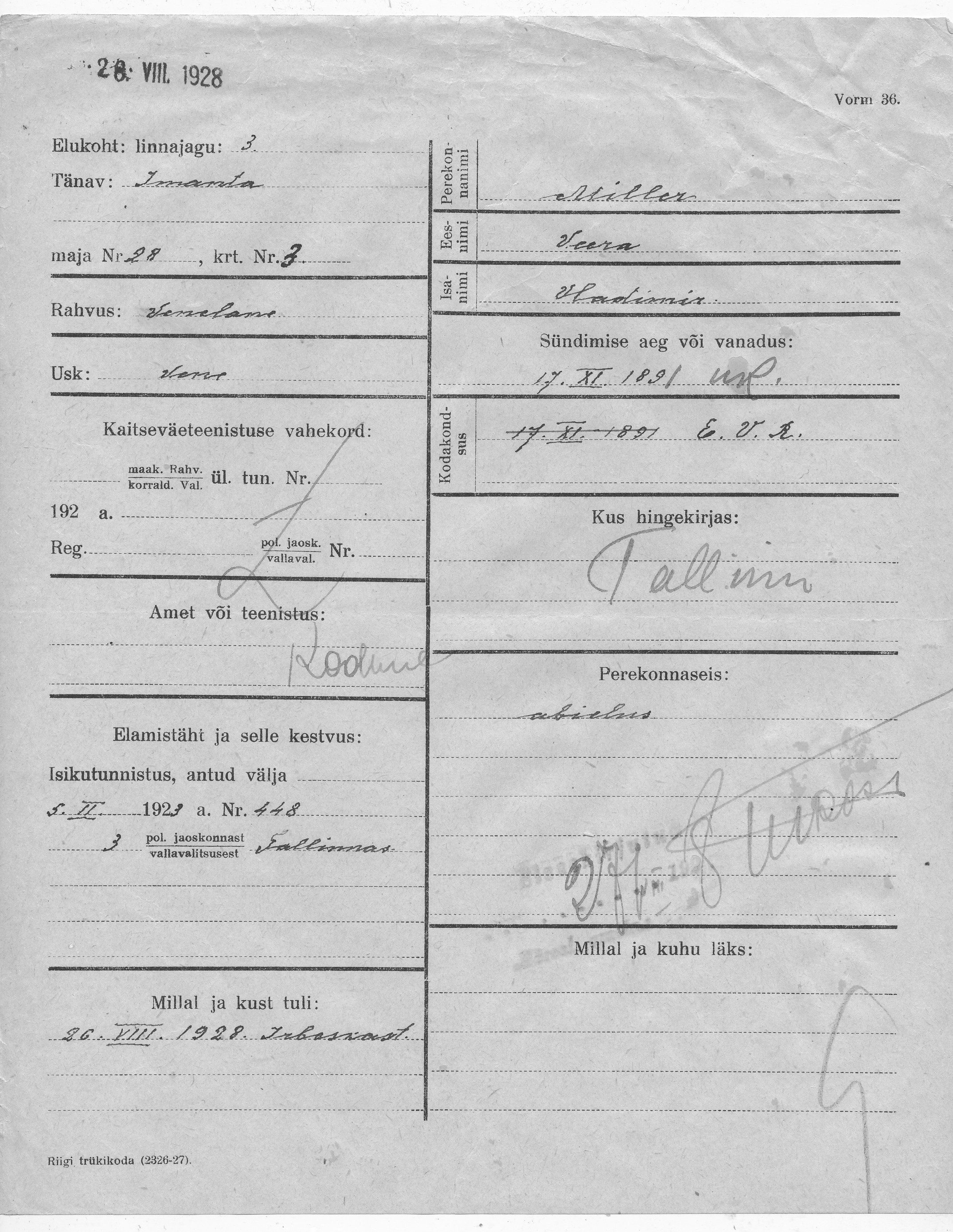 Miller, Veera, Vladimir