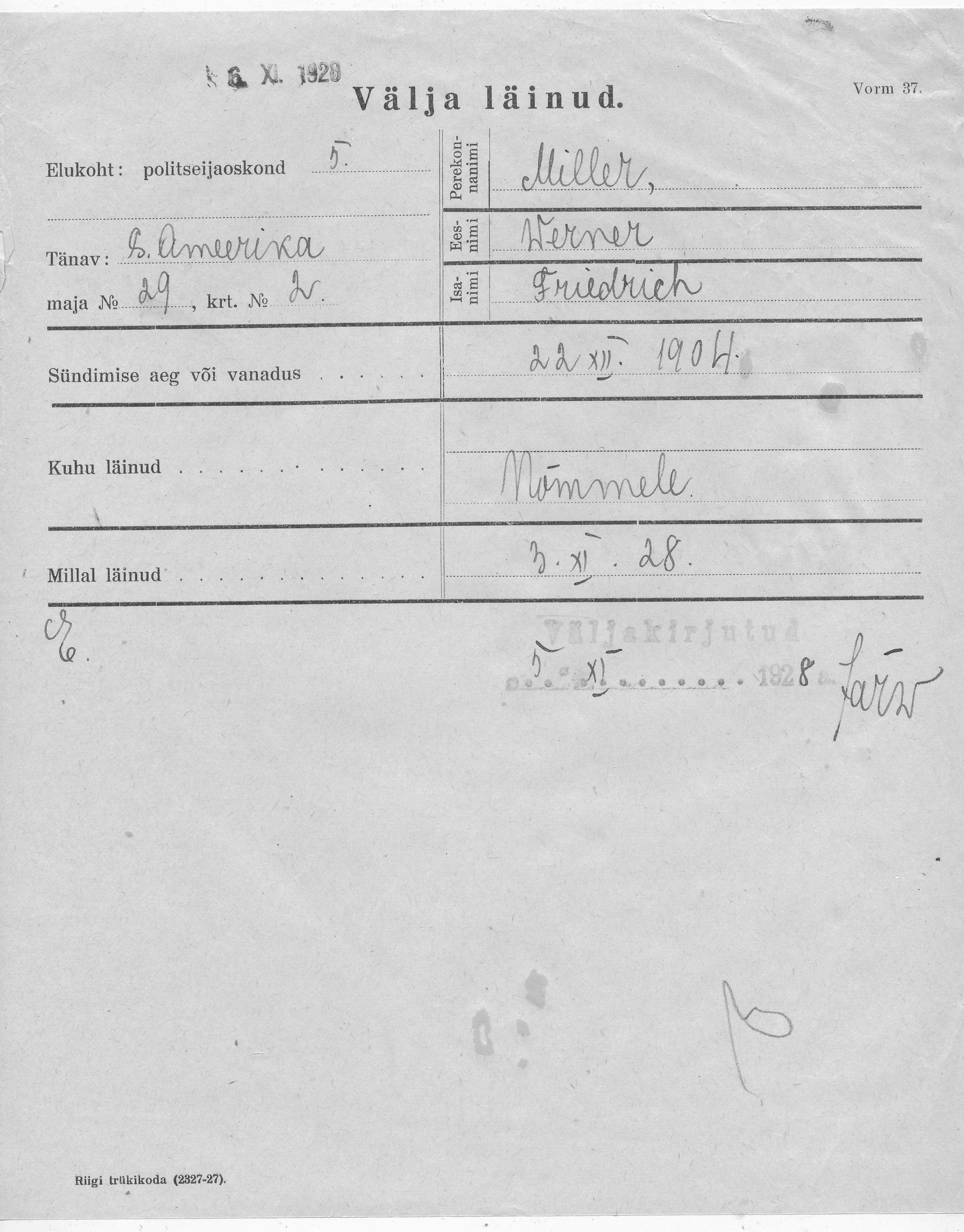 Miller, Werner, Friedrich