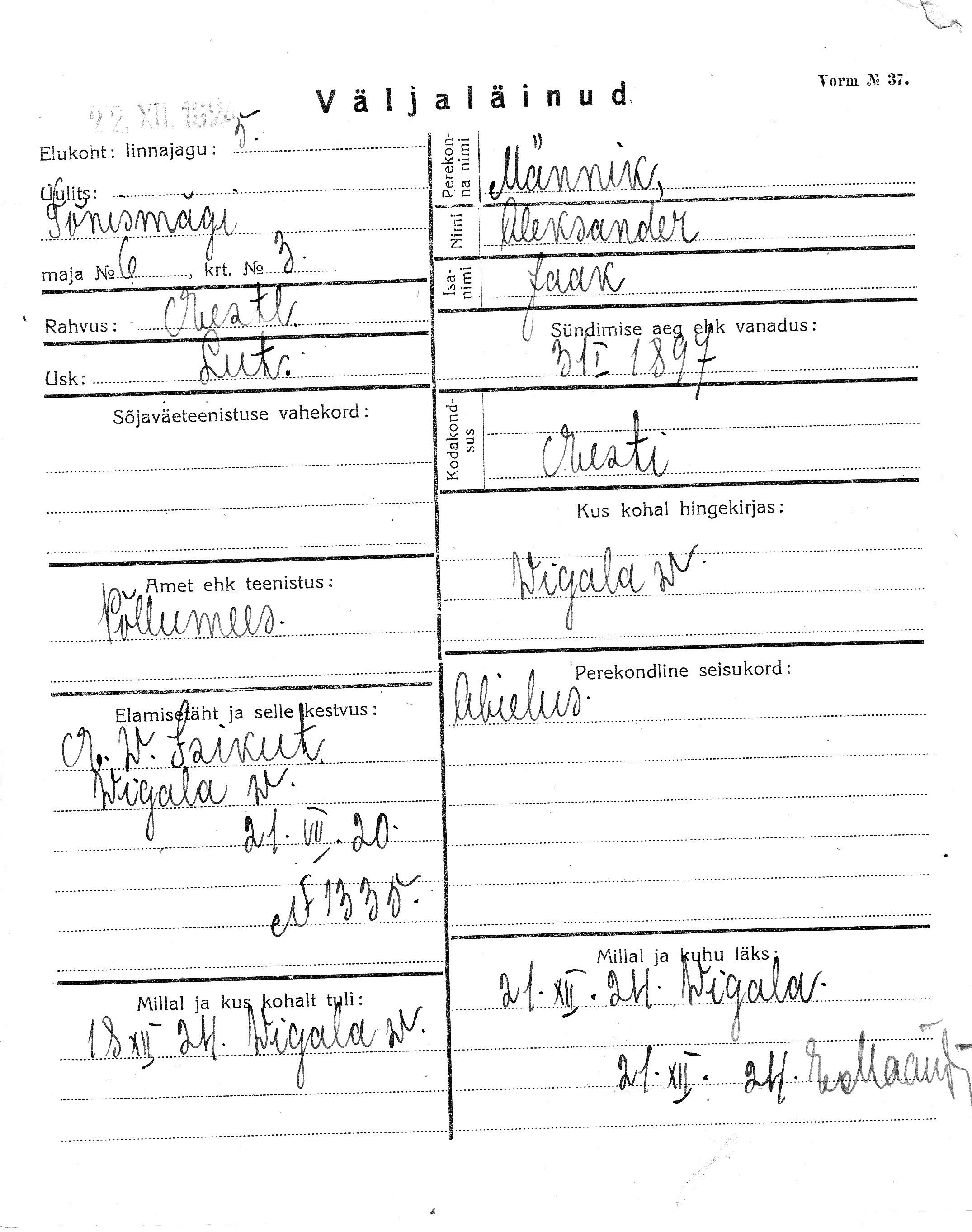 Männik, Aleksander, Jaak