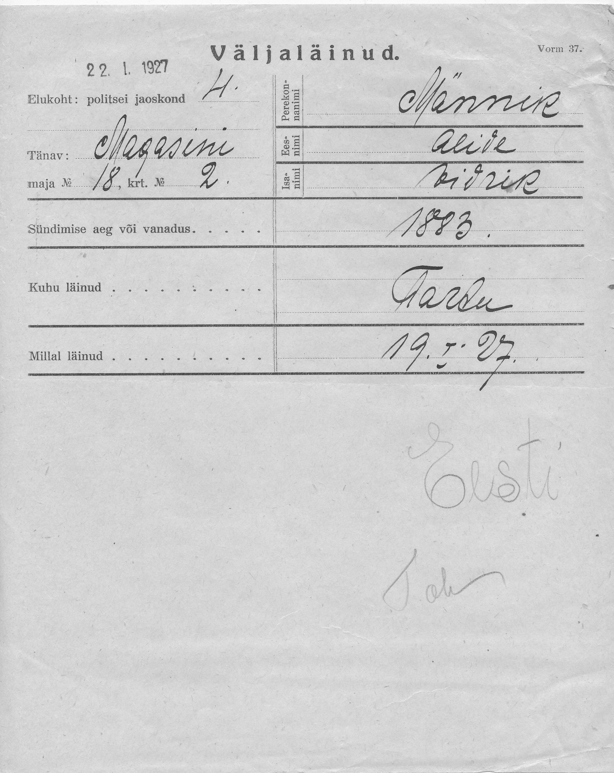 Männik, Alide, Vidrik