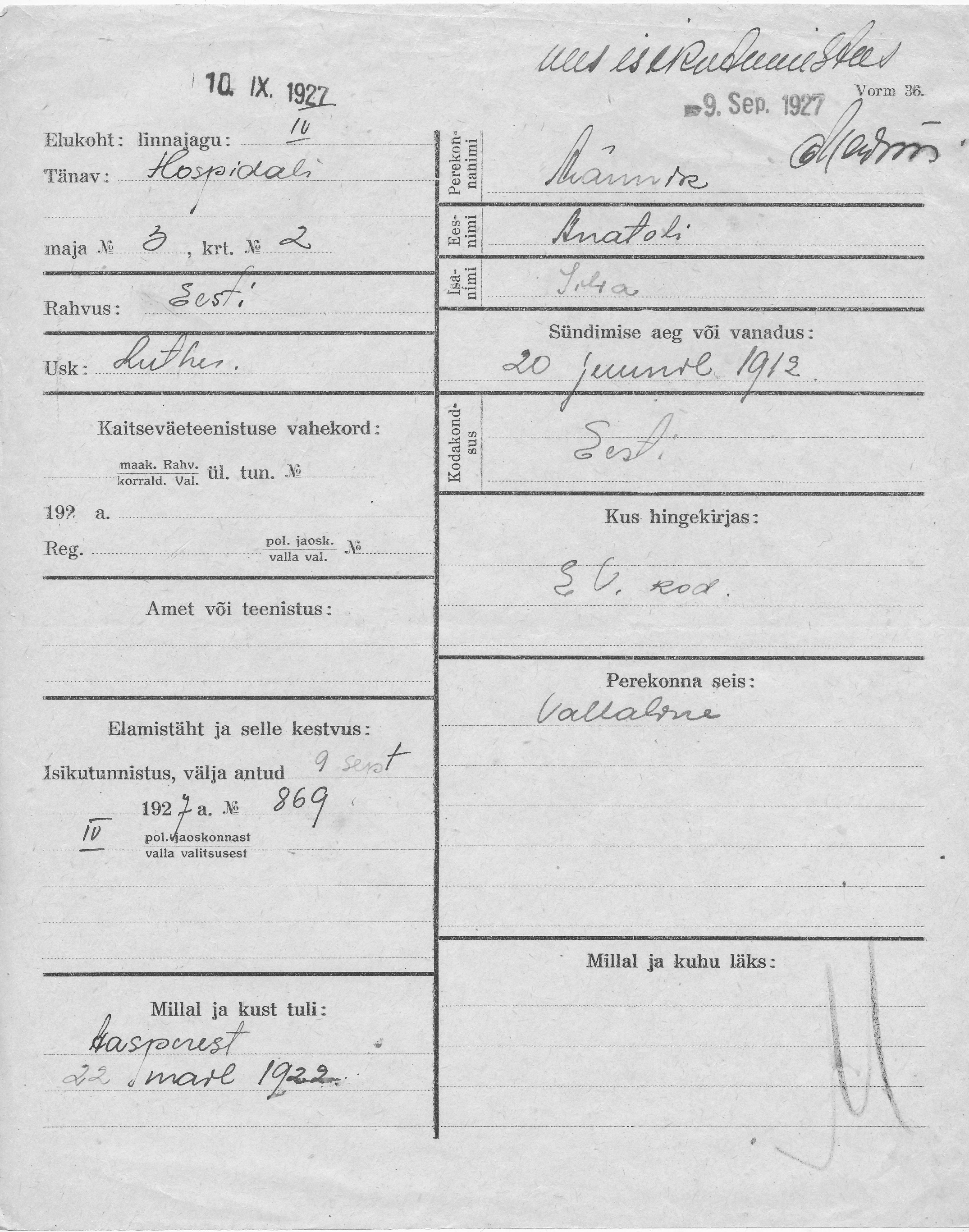 Männik, Anatoli, Si