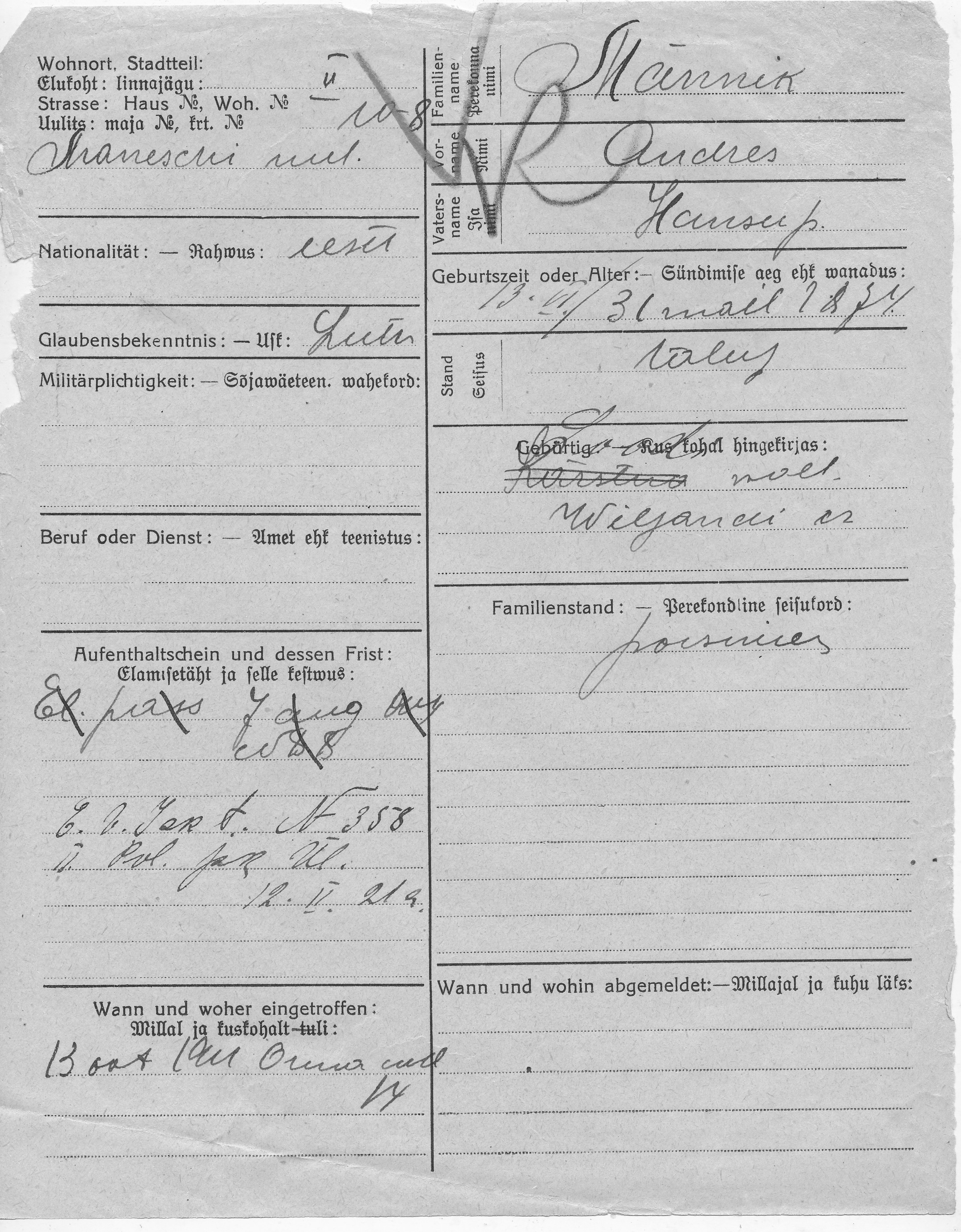 Männik, Andres, Hans