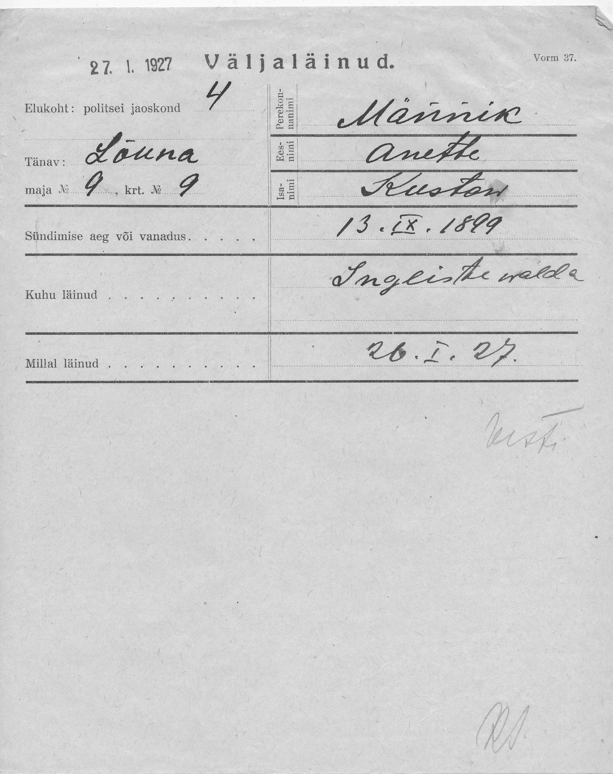 Männik, Anette, Kustaw