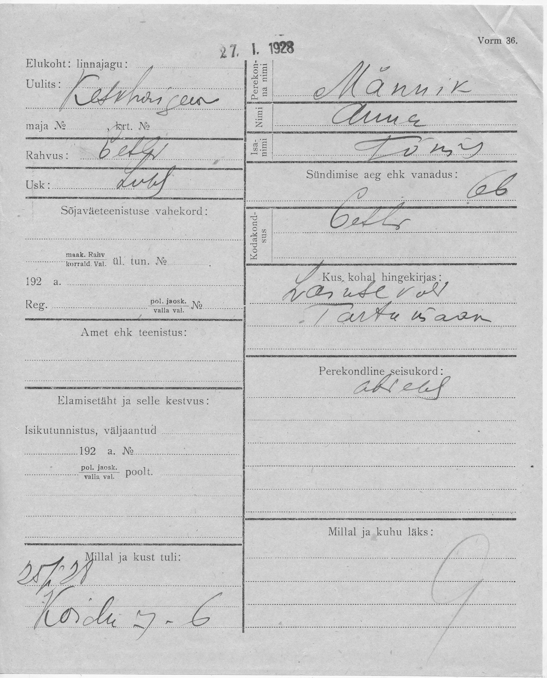 Männik, Anna, Tõnis