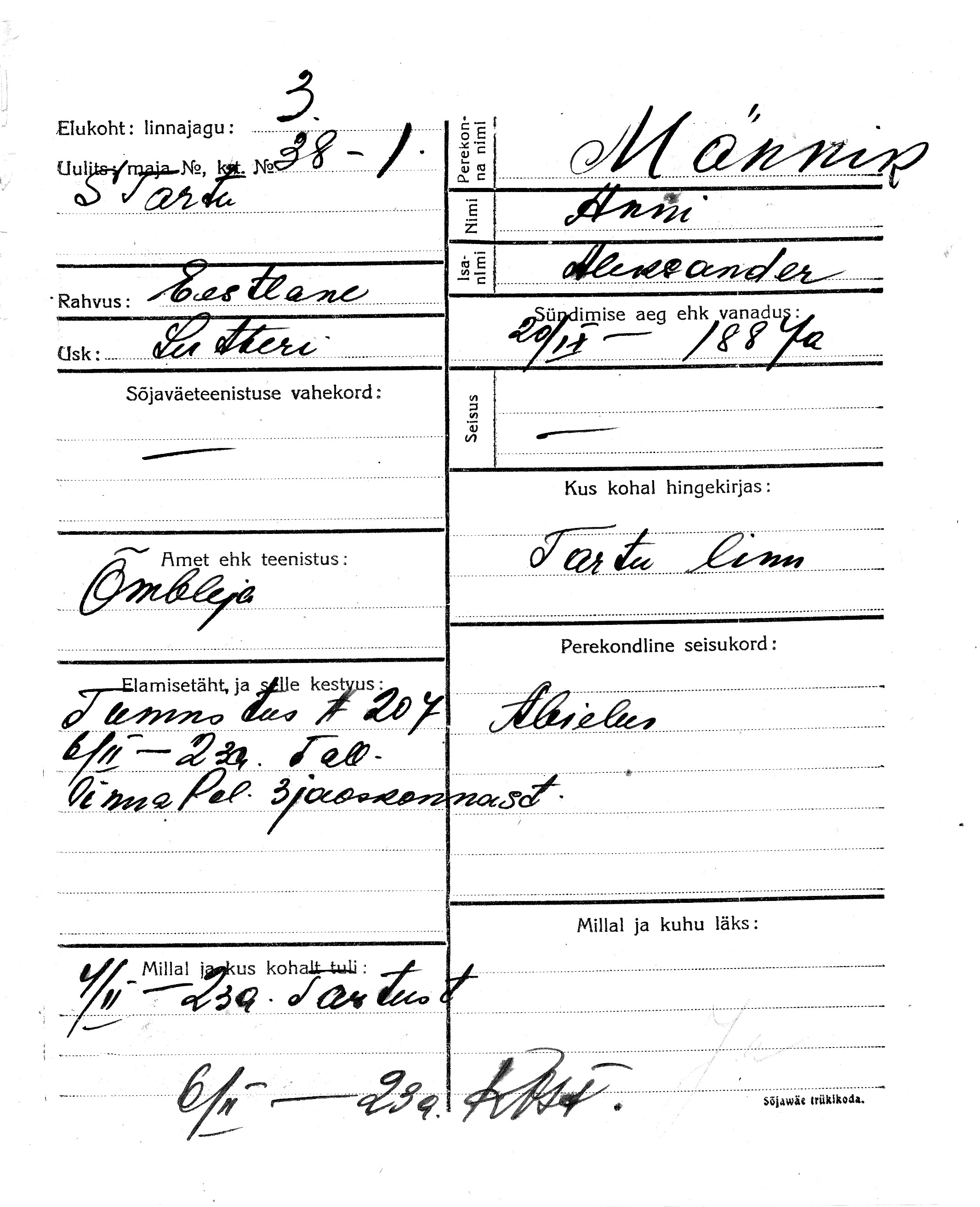 Männik, Anni, Aleksander