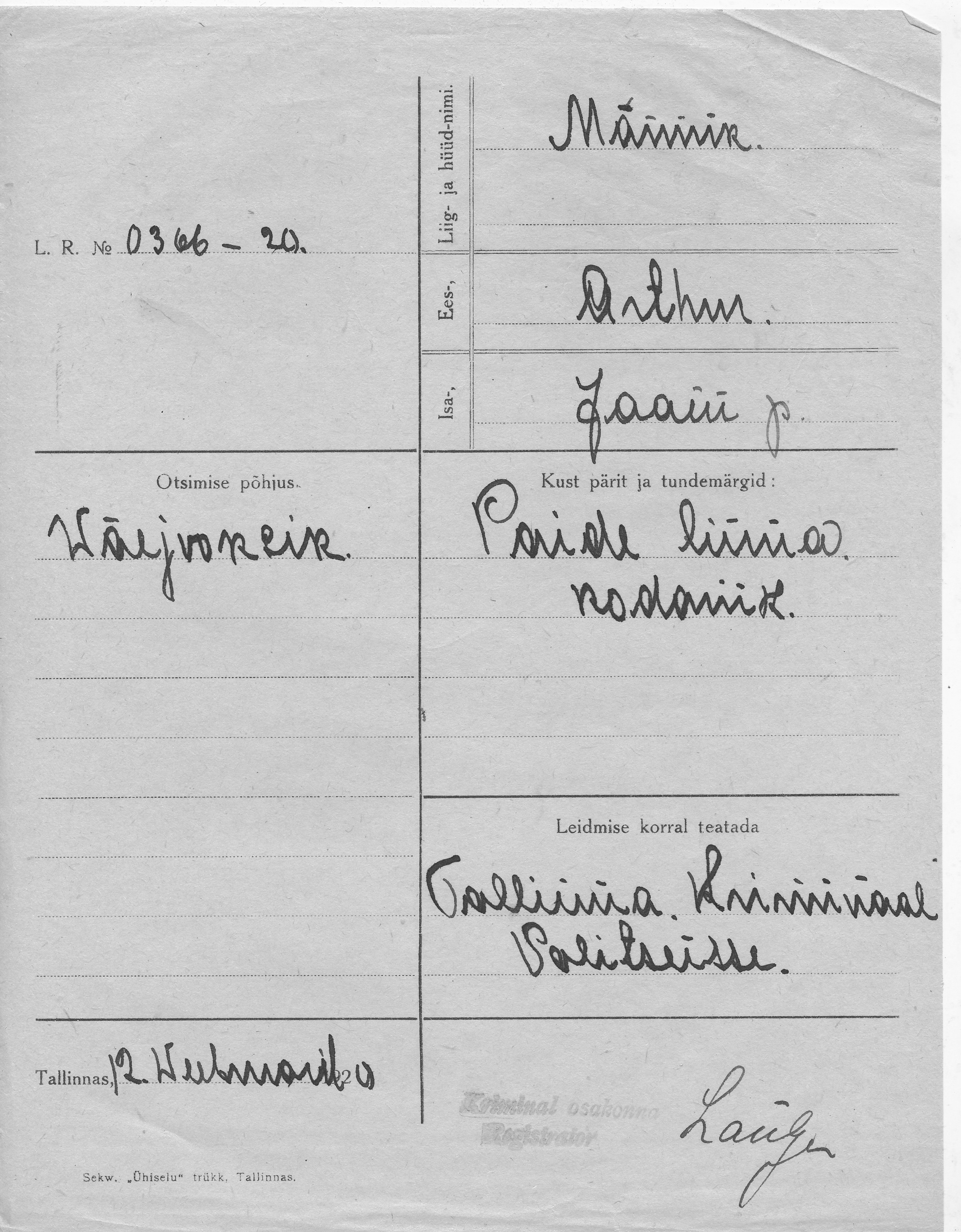 Männik, Arthur, Jaan