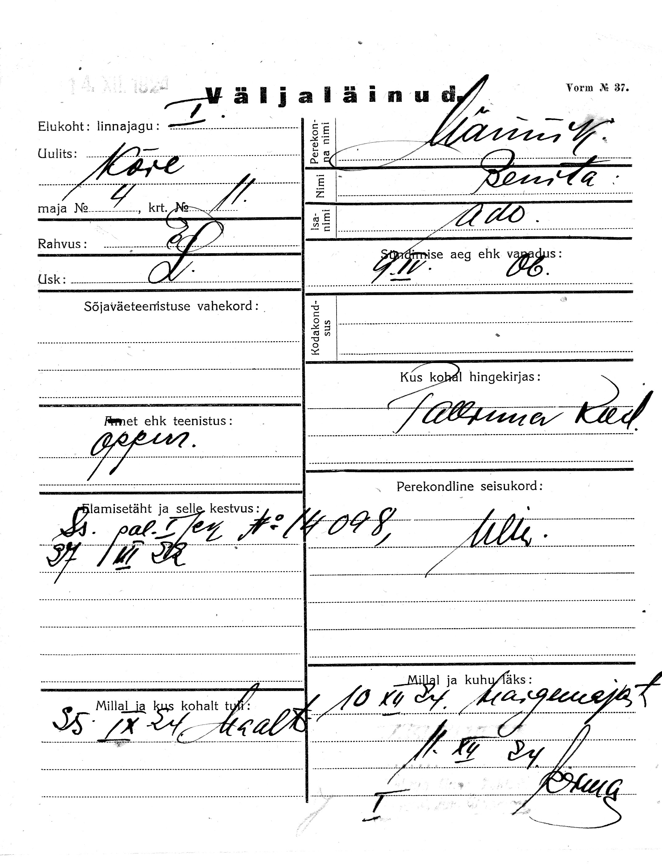 Männik, Benita, Ado